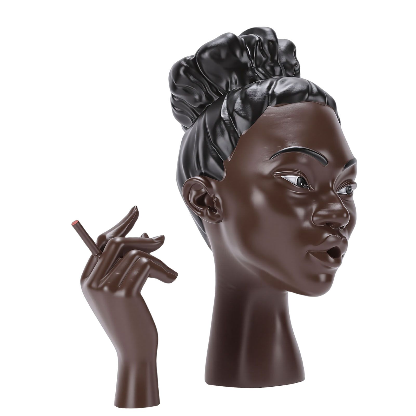 Head Scents Holder Funny Elegant Black Women Head Shaped Resin Home Office view 4