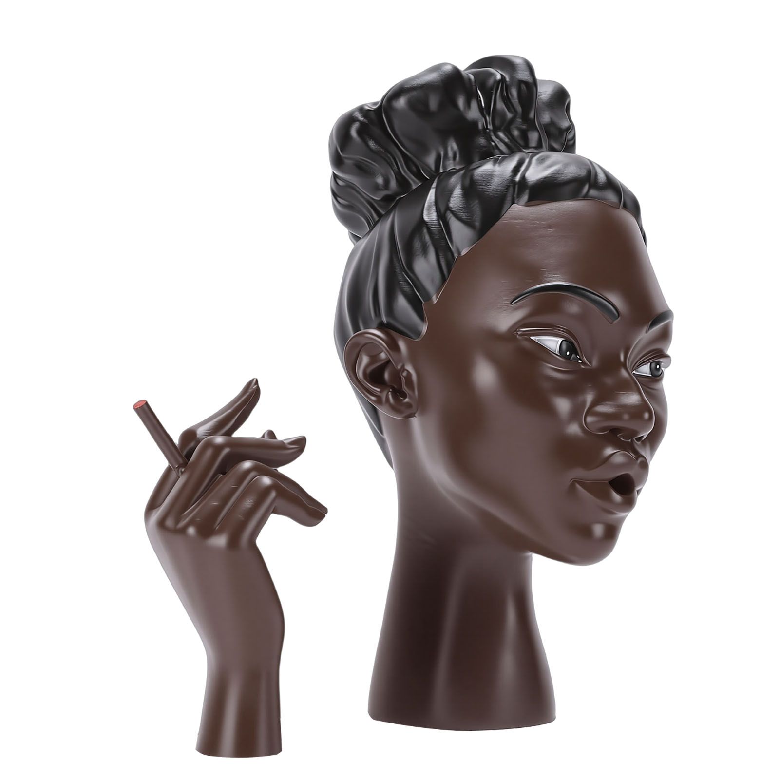 Head Scents Holder Funny Elegant Black Women Head Shaped Resin Home Office view 6