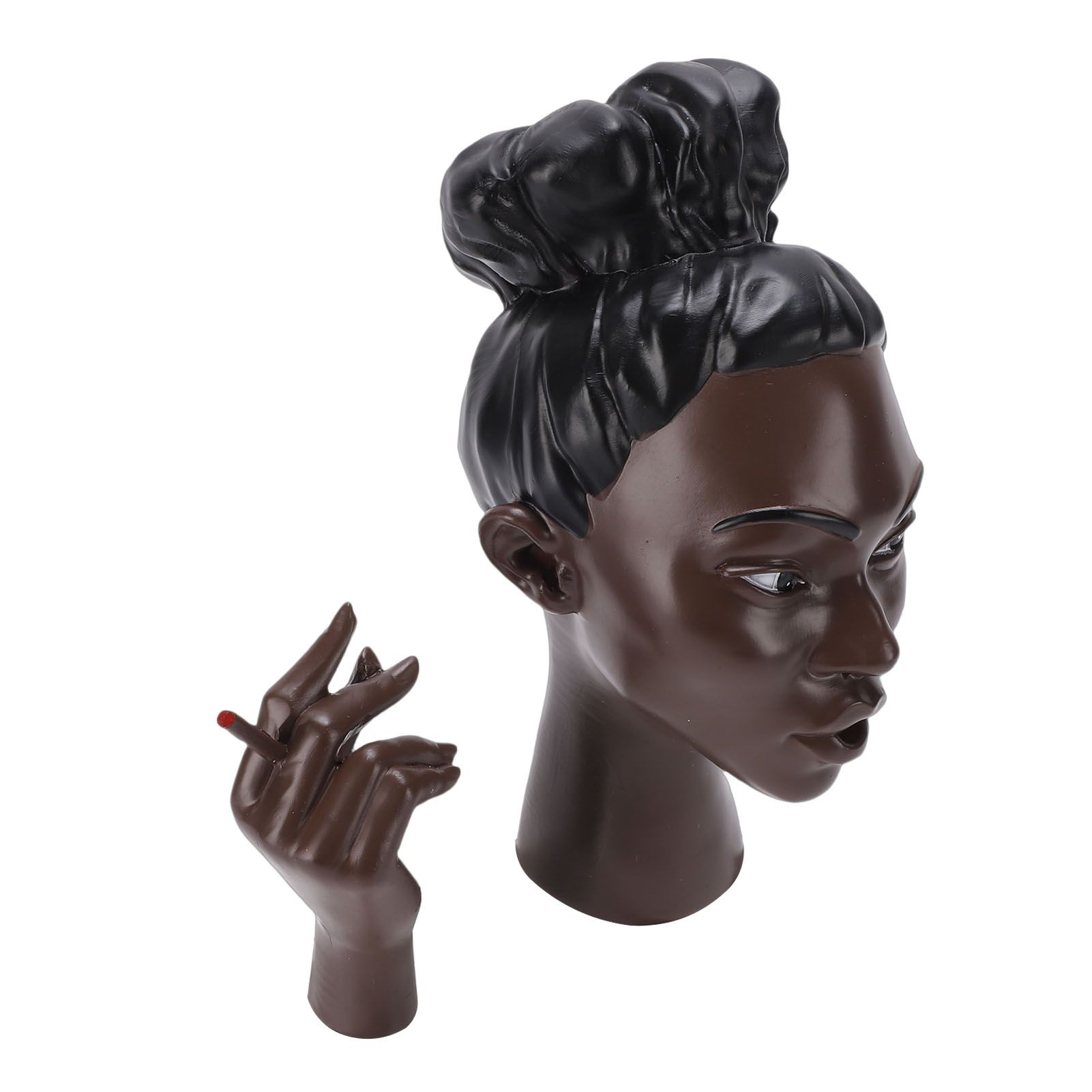 Head Scents Holder Funny Elegant Black Women Head Shaped Resin Home Office view 8