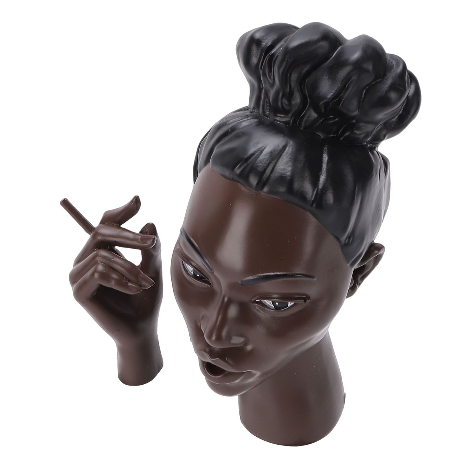 Head Scents Holder Funny Elegant Black Women Head Shaped Resin Home Office view 9