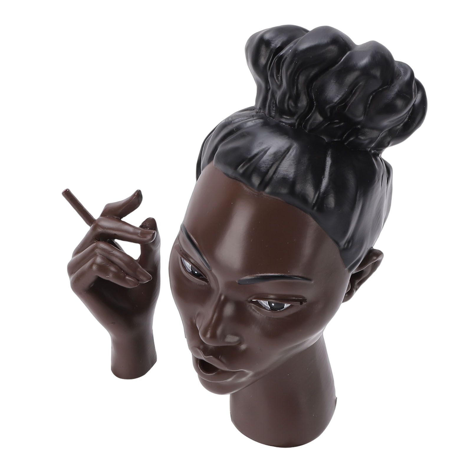 Head Scents Holder Funny Elegant Black Women Head Shaped Resin Home Office view 11