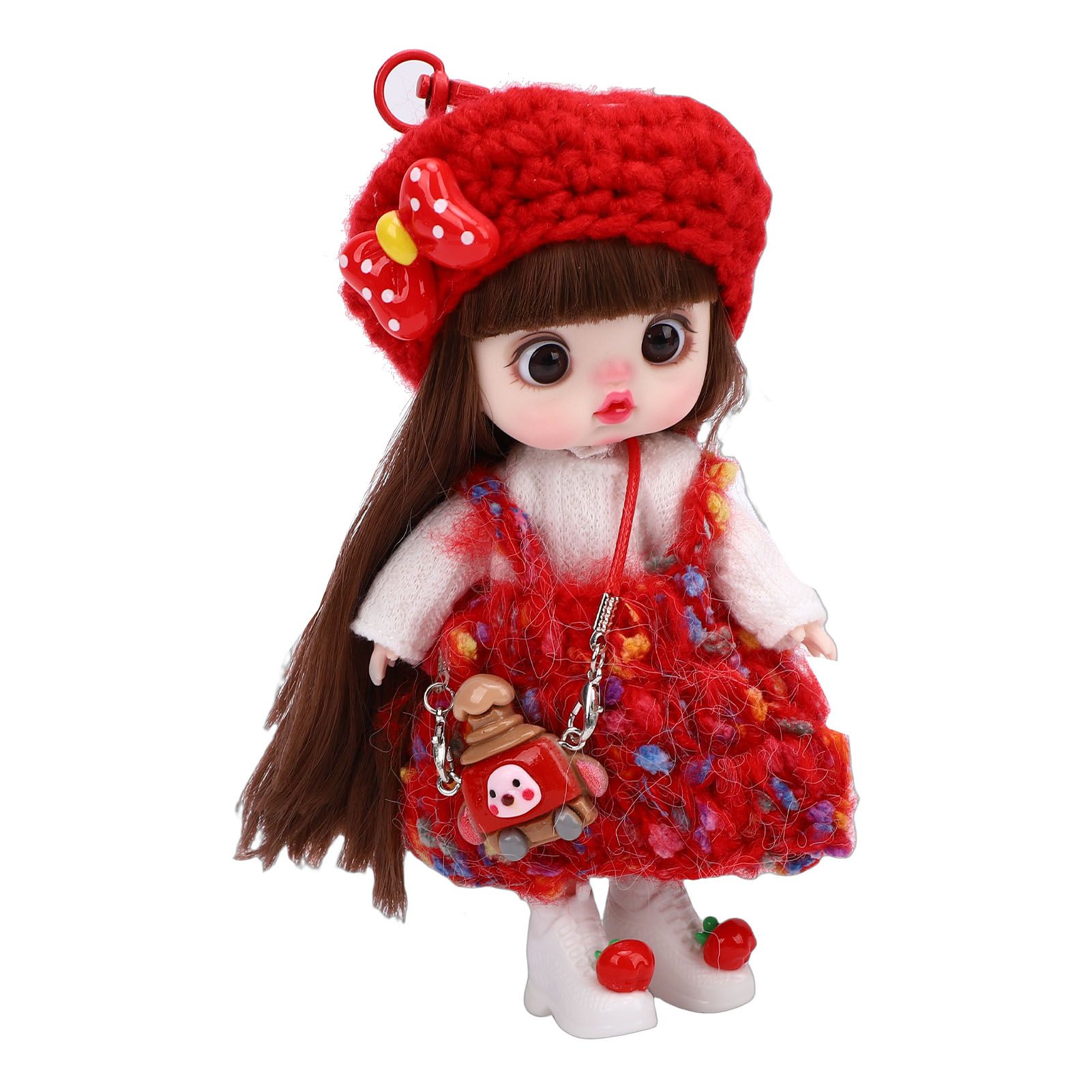 Phone Doll Pendant 5.9 Inch Cute Hanging Jointed Little Girl Doll Cell Phone view 11