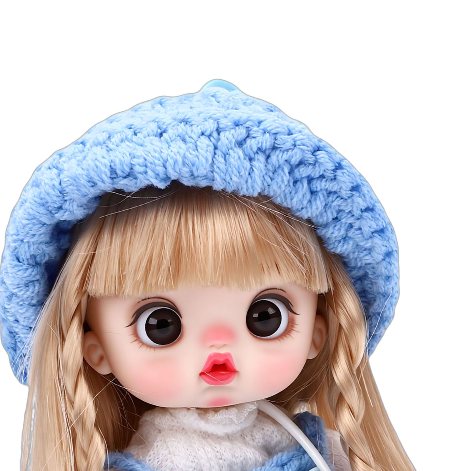 Doll Phone Pendant 15cm Cute Hanging Doll with Movable Joints Hand Crocheted view 5