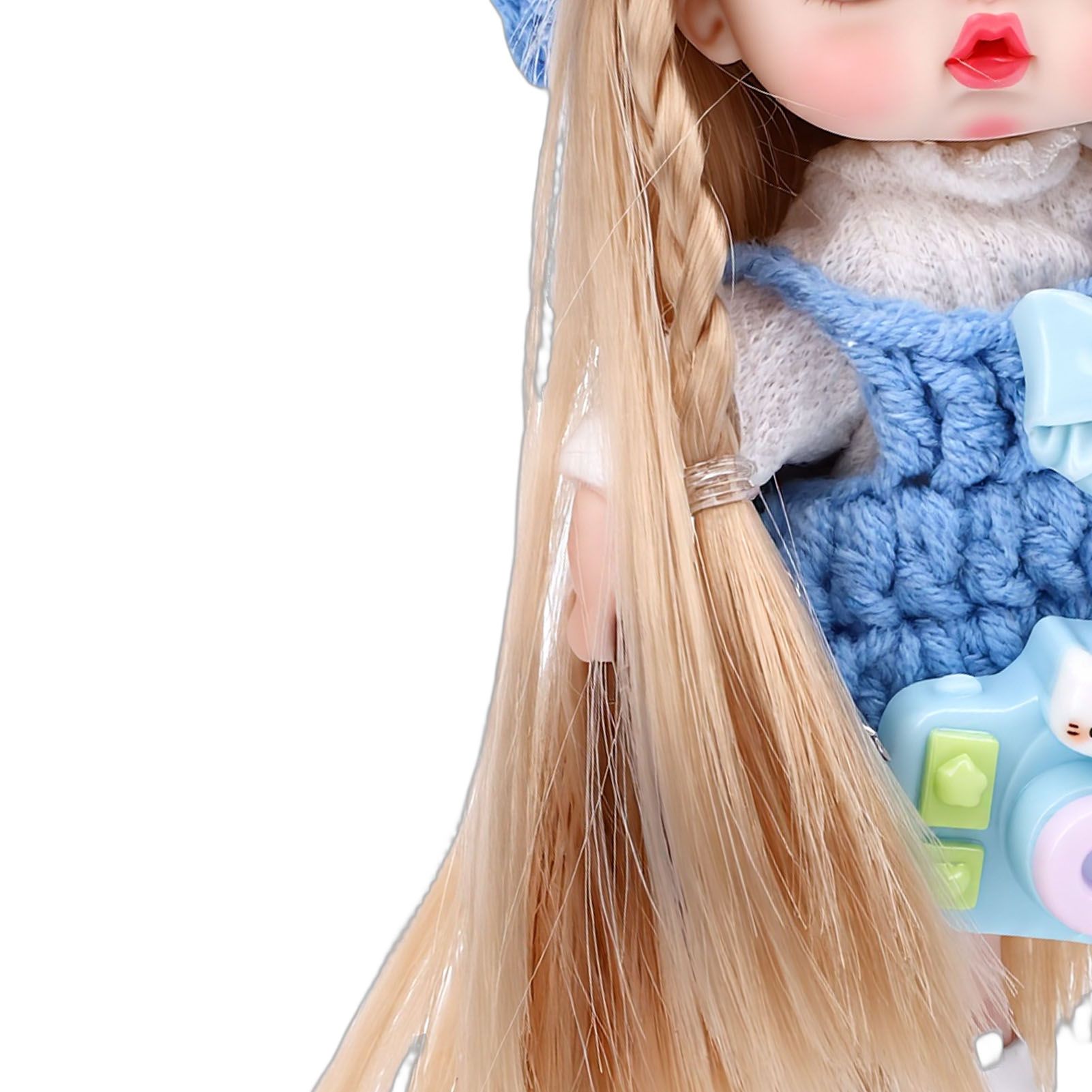 Doll Phone Pendant 15cm Cute Hanging Doll with Movable Joints Hand Crocheted view 7