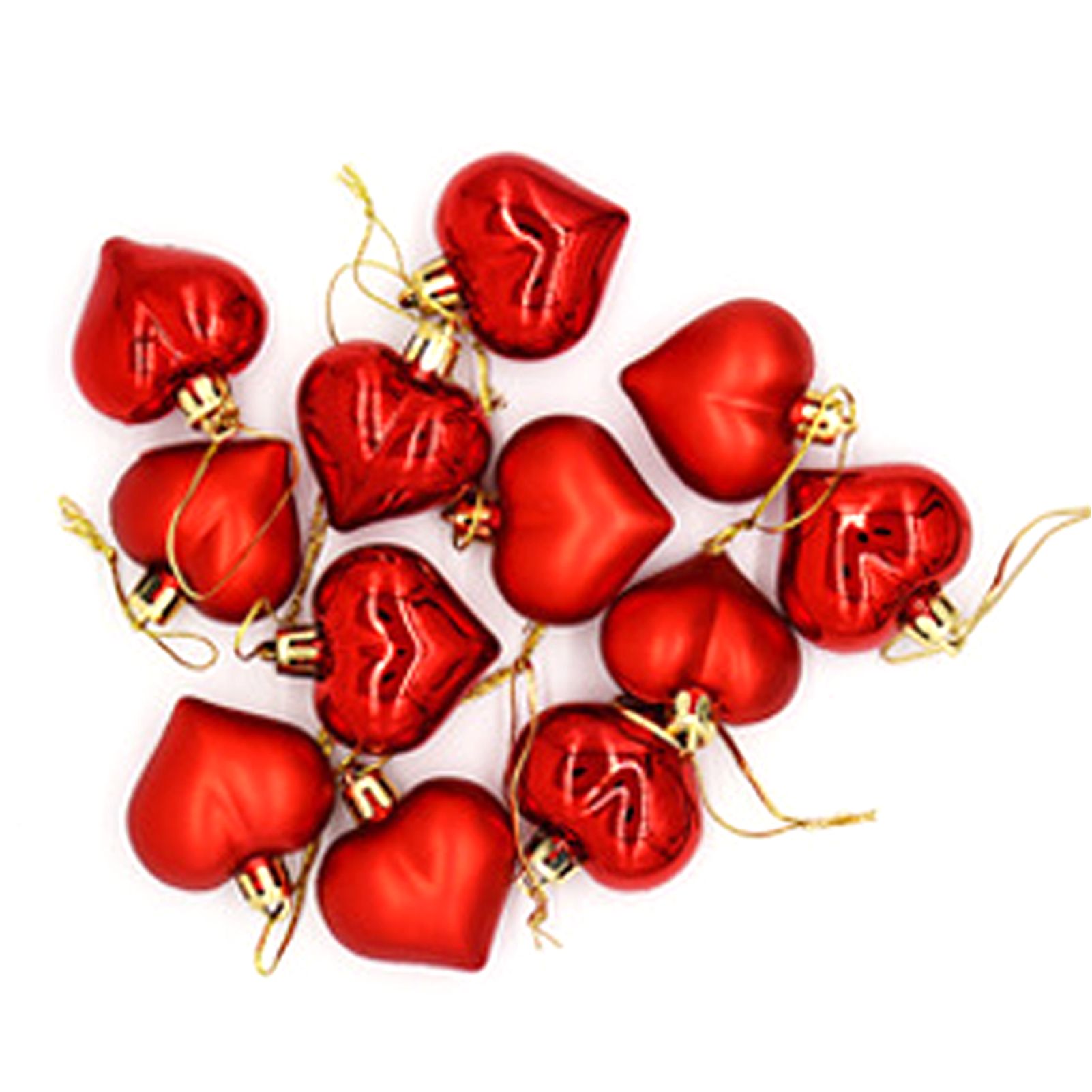 24pcs Heart Shaped Ornaments Romantic Electroplated Heart Decorations Tree view 7