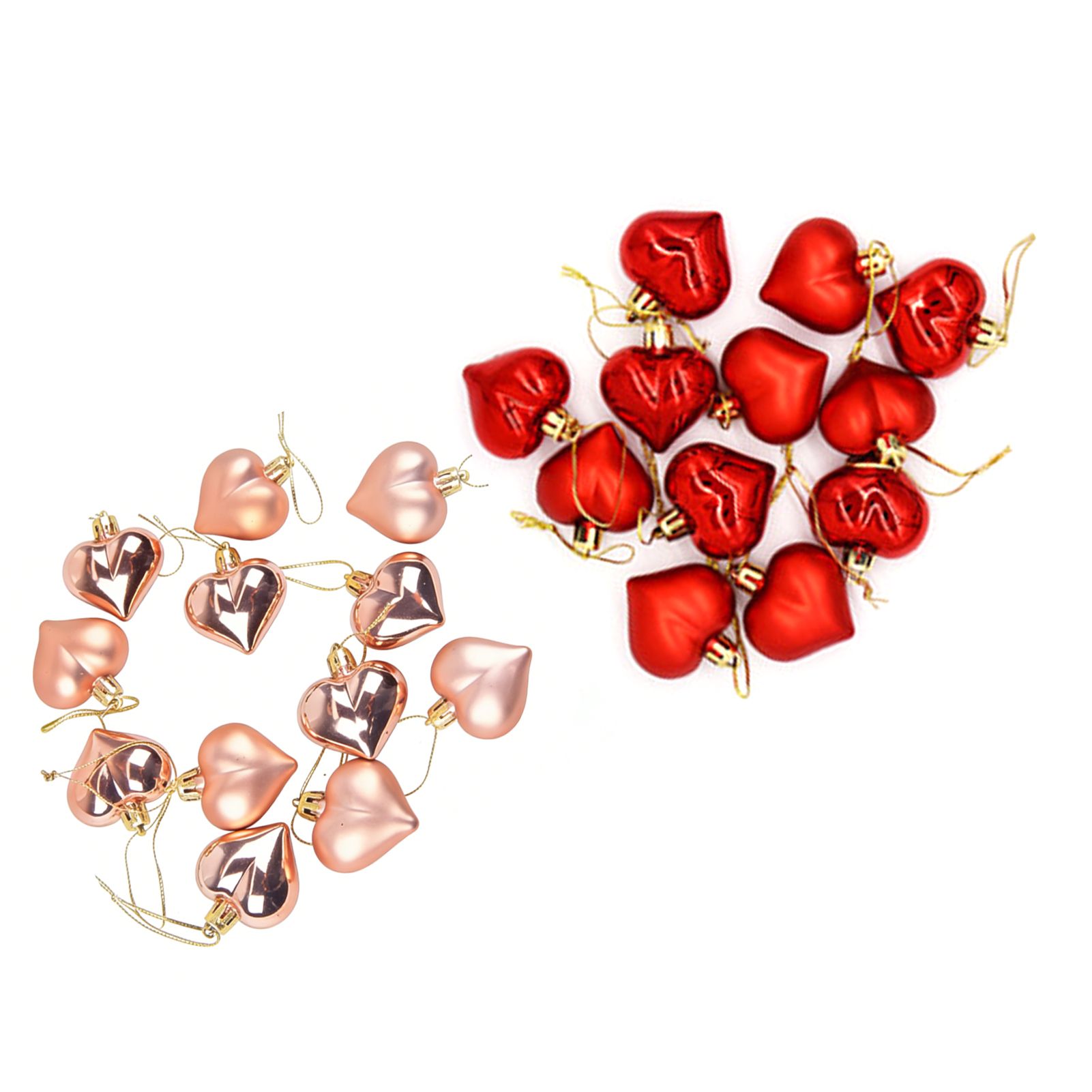 24pcs Heart Shaped Ornaments Romantic Electroplated Heart Decorations Tree view 8
