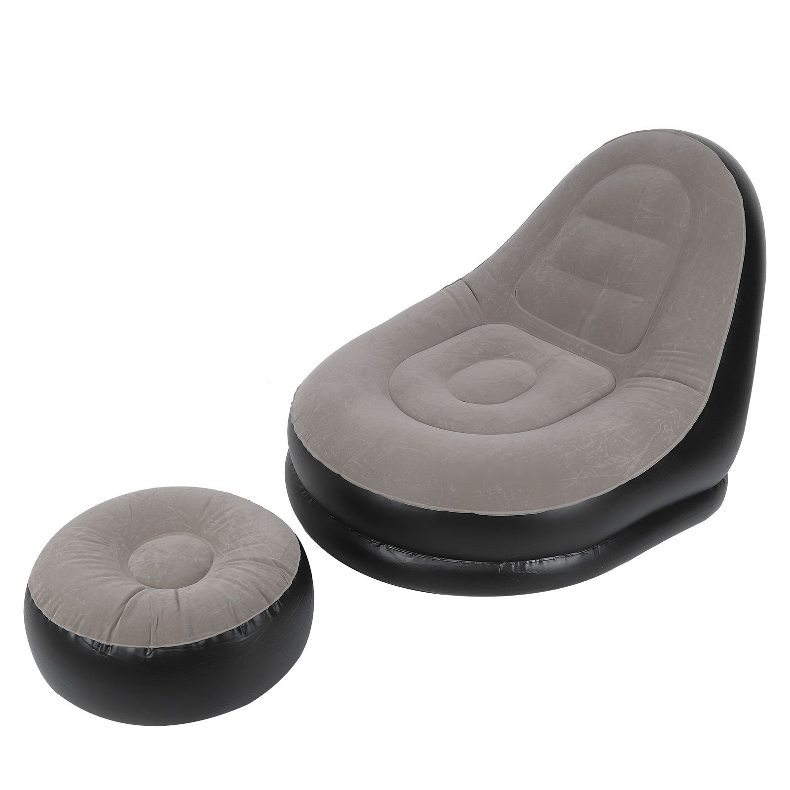 Modern Inflatable Folding Recliner Sofa Chair with Footstool for Living Room view 3