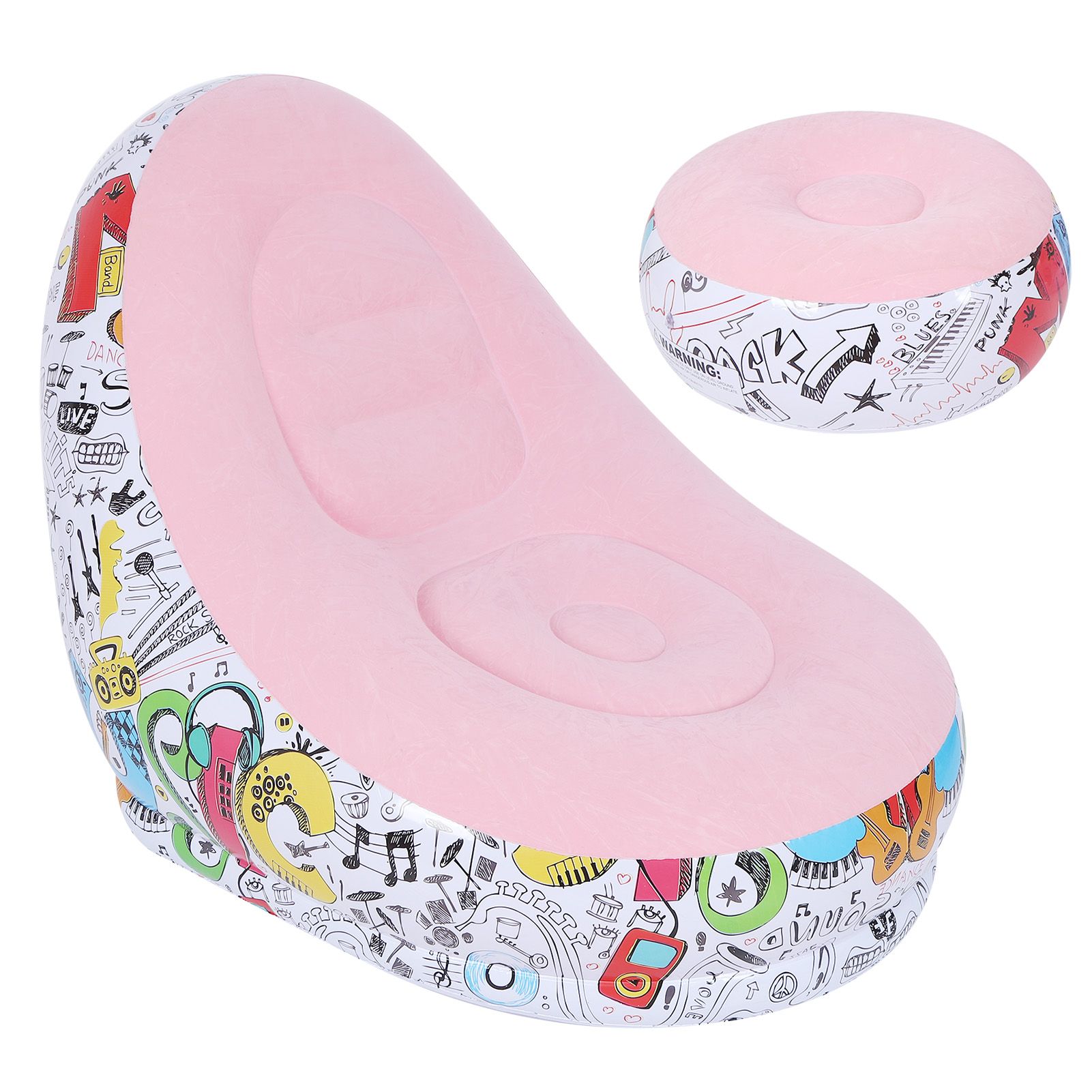 Portable Inflatable Sofa Comfortable Chair Longue with Footstool for Living view 6