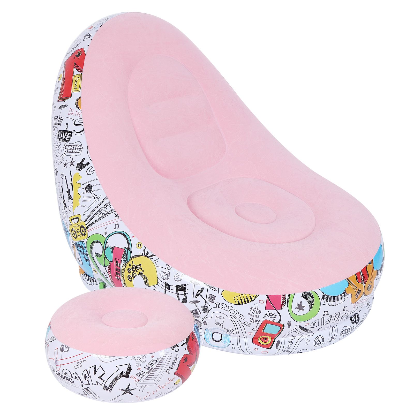 Portable Inflatable Sofa Comfortable Chair Longue with Footstool for Living view 7