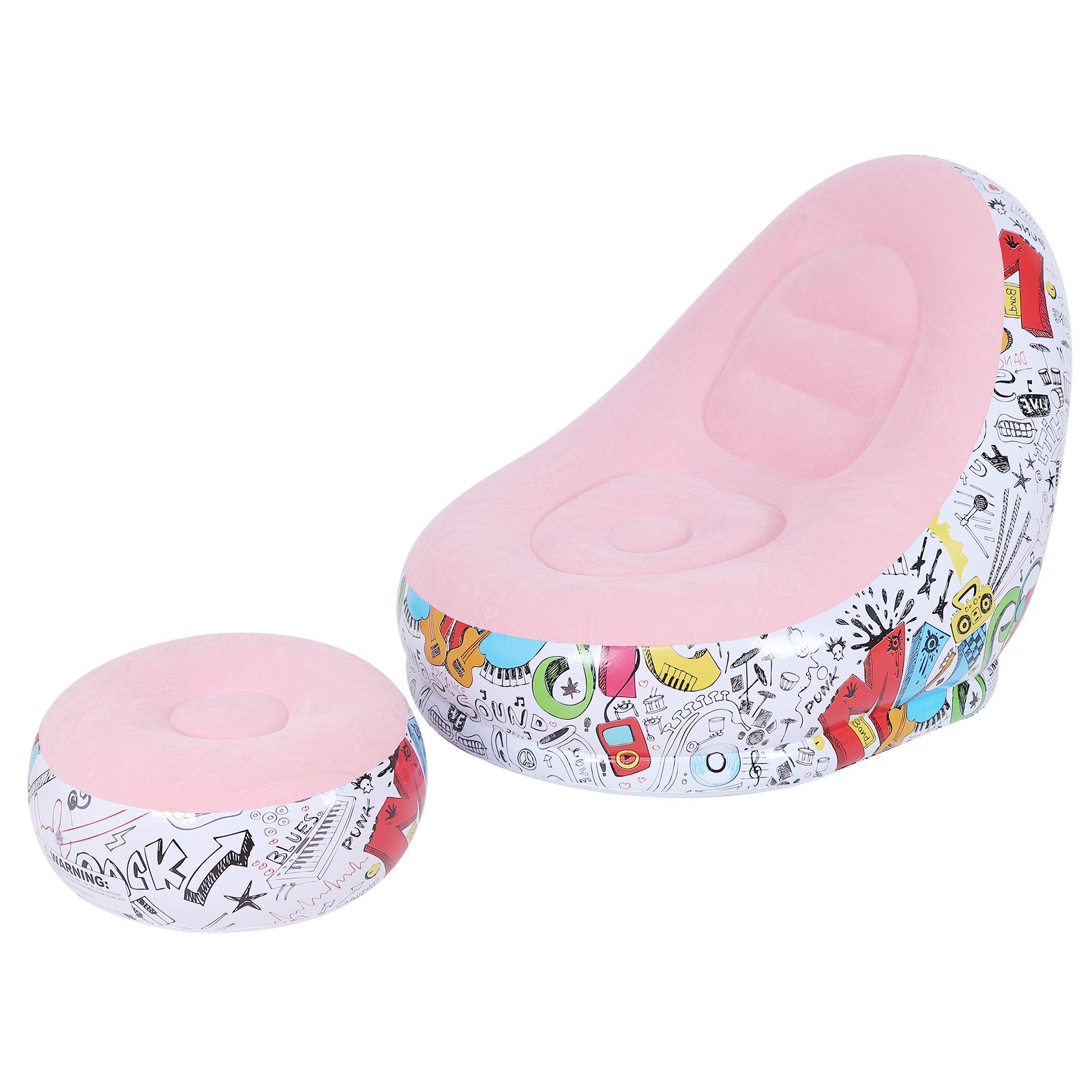 Portable Inflatable Sofa Comfortable Chair Longue with Footstool for Living view 8