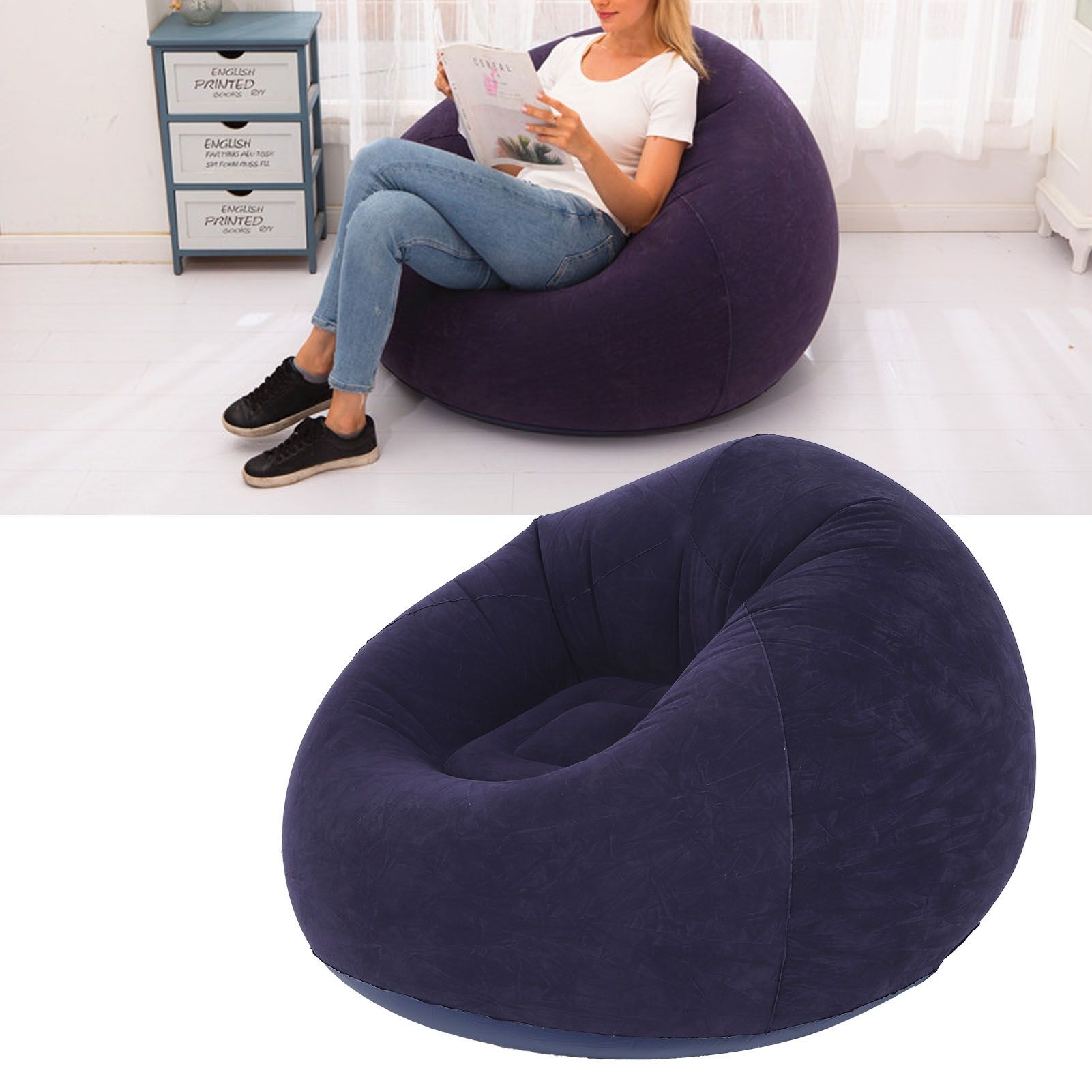 Ultra Soft Inflatable Single Spherical Sofa Chair for Dorm Room Outdoor Travel view 11