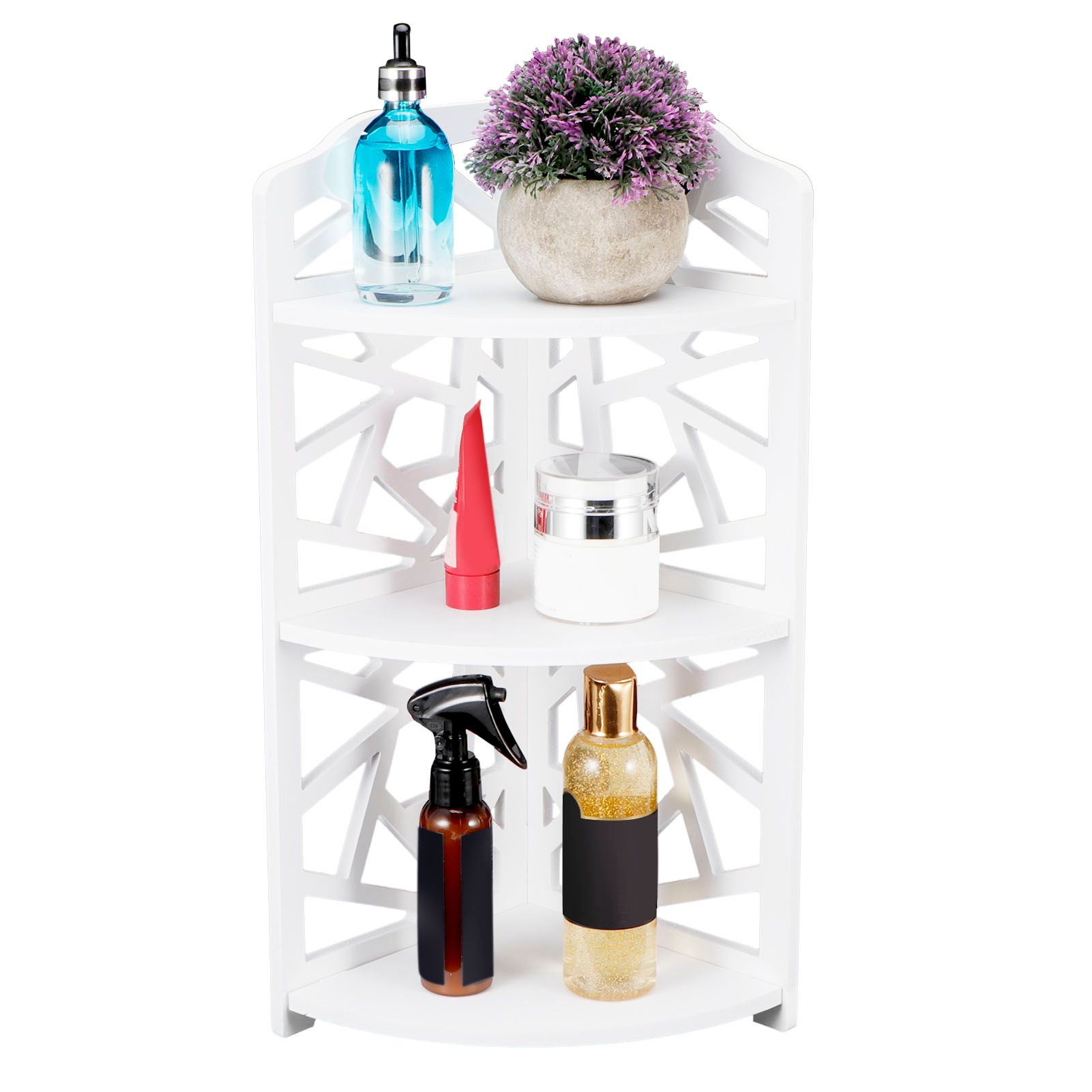 3 Tier Small Corner Shelves Plant Standing Rack for Small Spaces Bathroom view 6