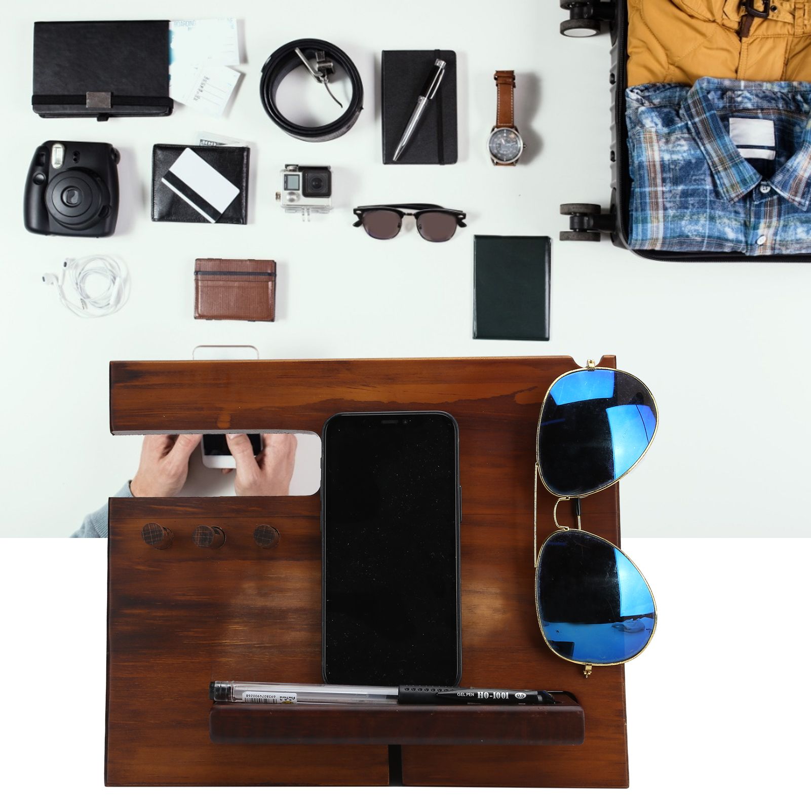 Mobile Phone Base Multifunctional Watch Glasses Key Holder Organizer for Home view 11