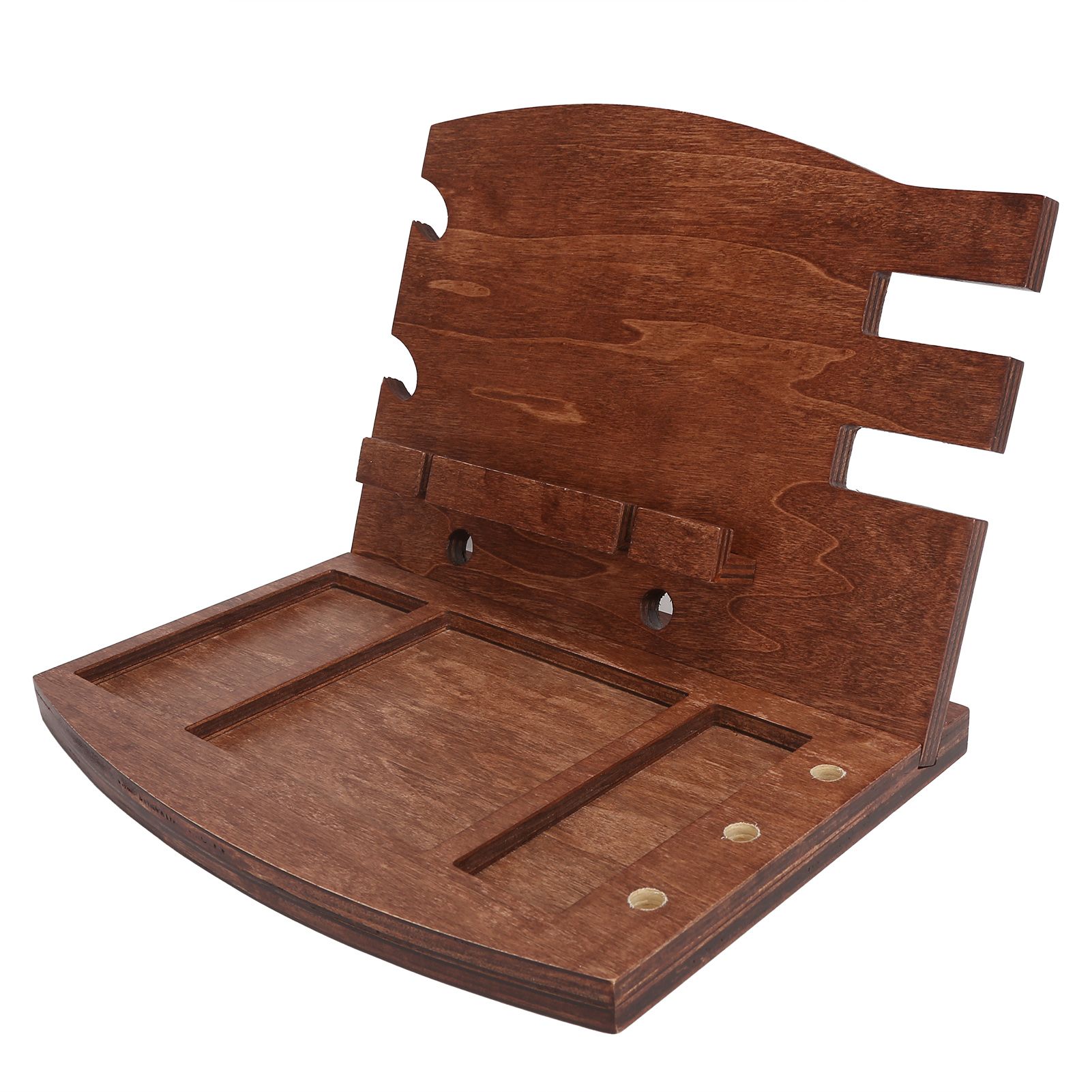 Wood Phone Docking Station Desk Storage Bracket Key Holder Wallet Stand Watch