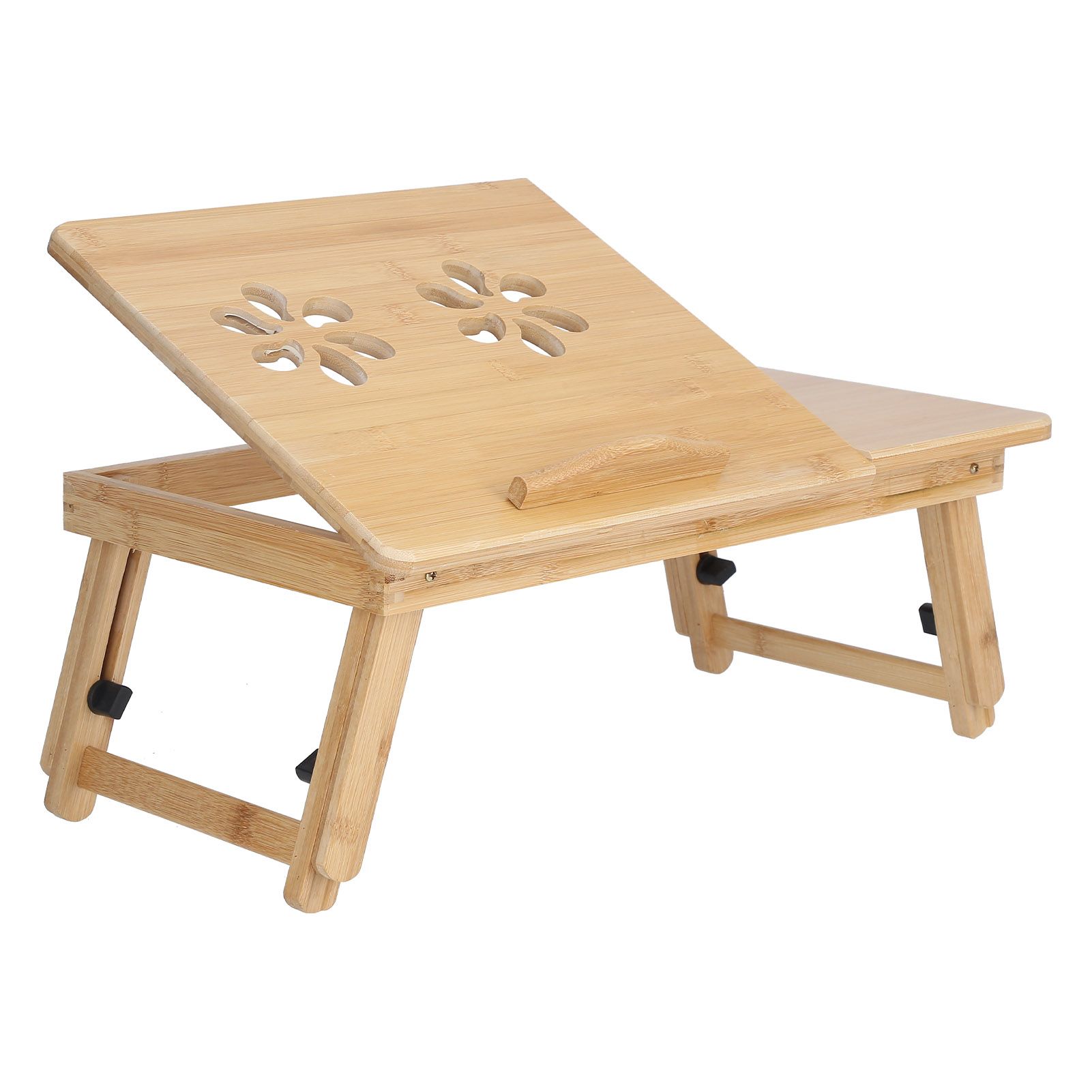 Multi Function Folding Bamboo Laptop Table Adjustable Laptop Holder Study Desk
