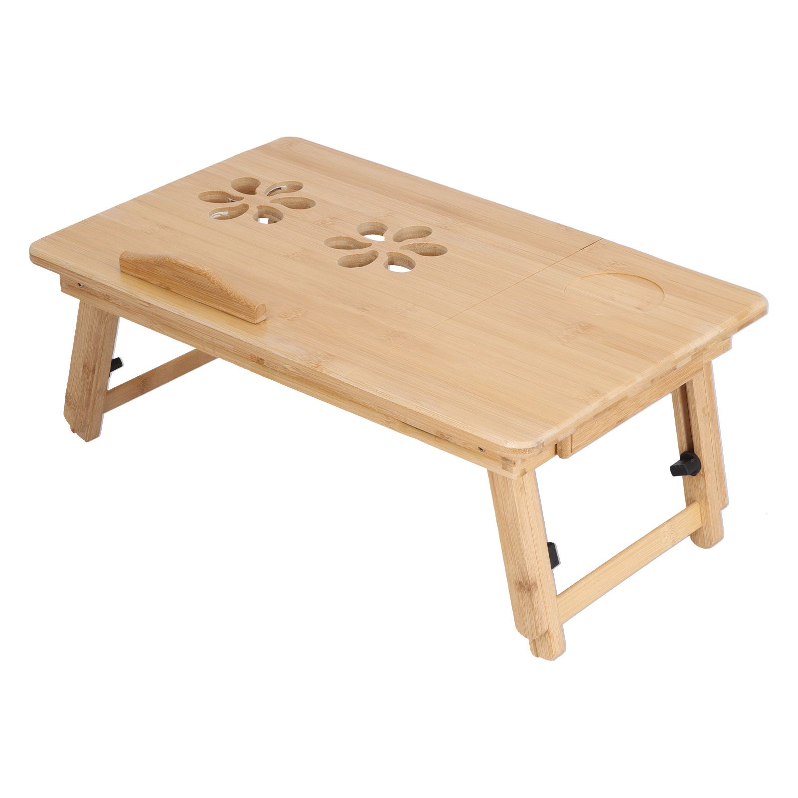 Multi Function Folding Bamboo Laptop Table Adjustable Laptop Holder Study Desk view 3
