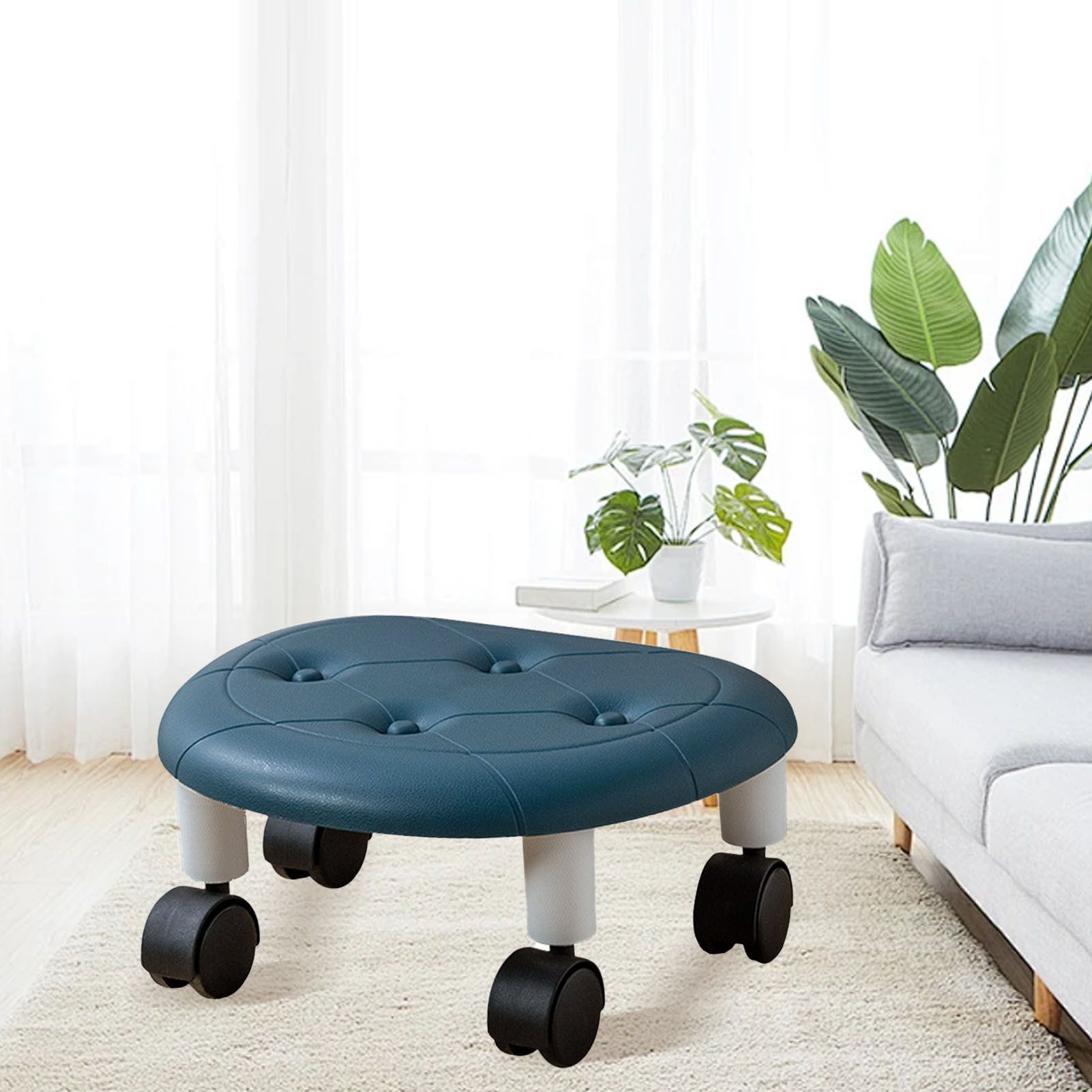 Low Roller Seating PU Surface Plastic Structure Movable Universal Wheels Stool view 9