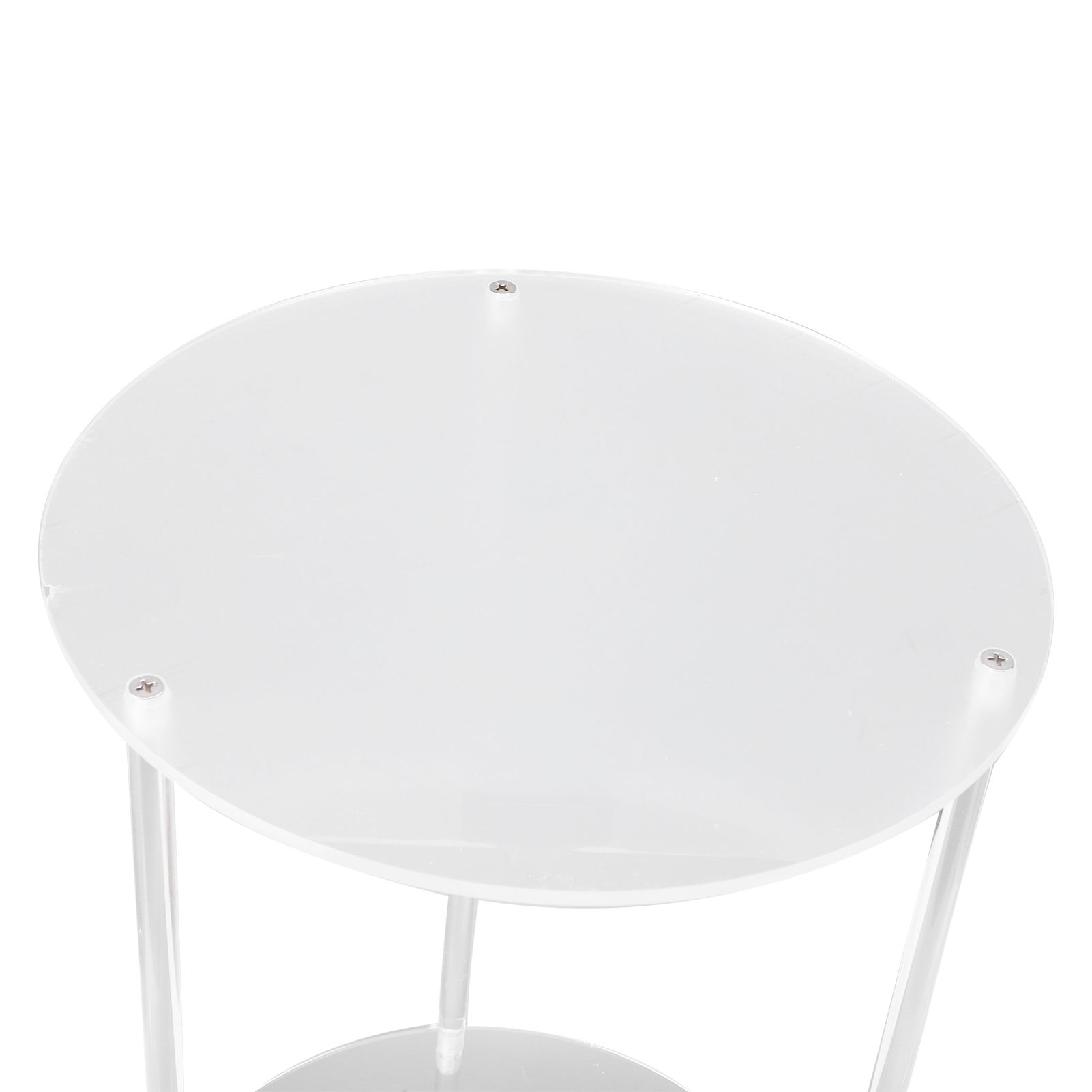 Clear Acrylic Side Table 2 Tier Round Top Nightstand Small Modern End Table view 2