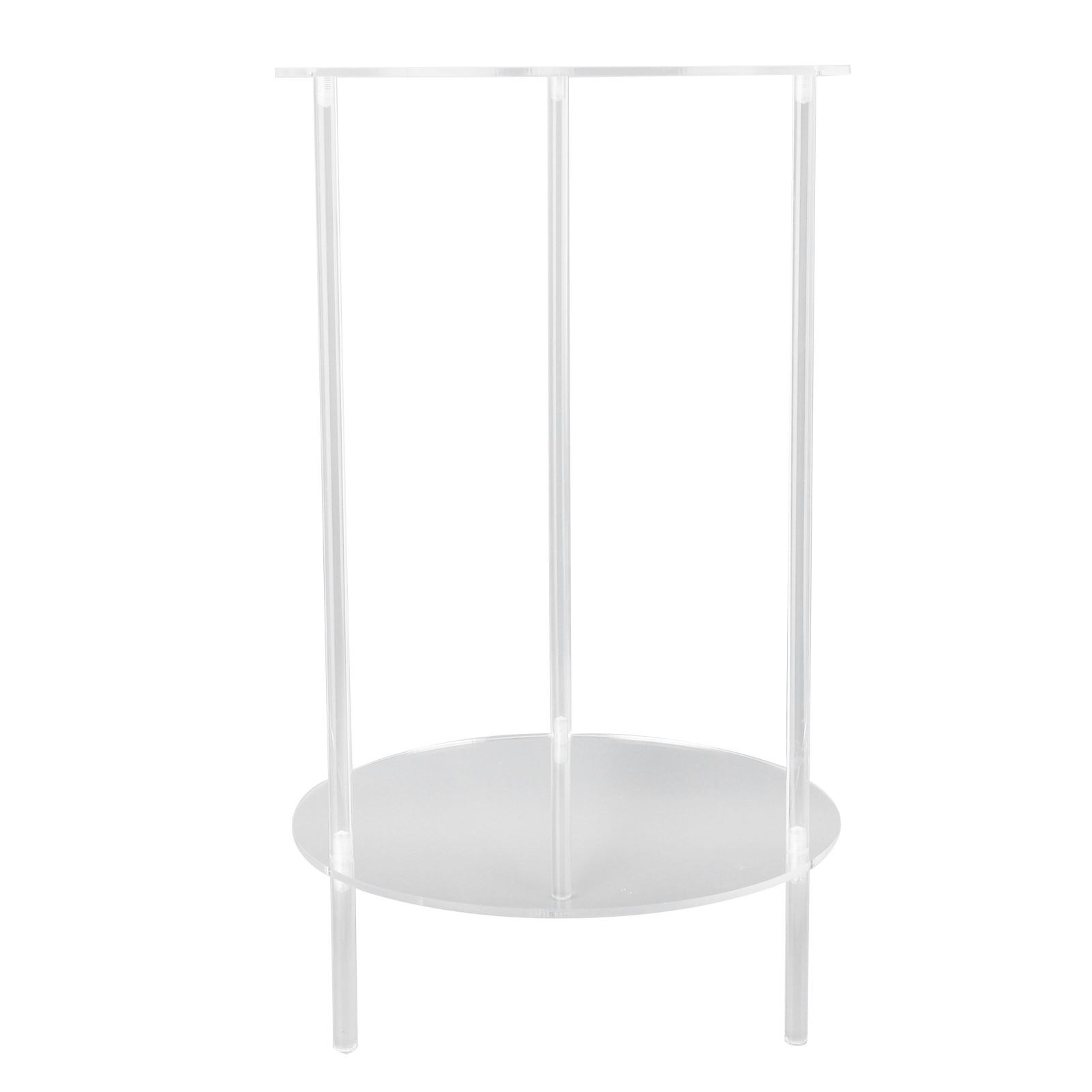 Clear Acrylic Side Table 2 Tier Round Top Nightstand Small Modern End Table view 3