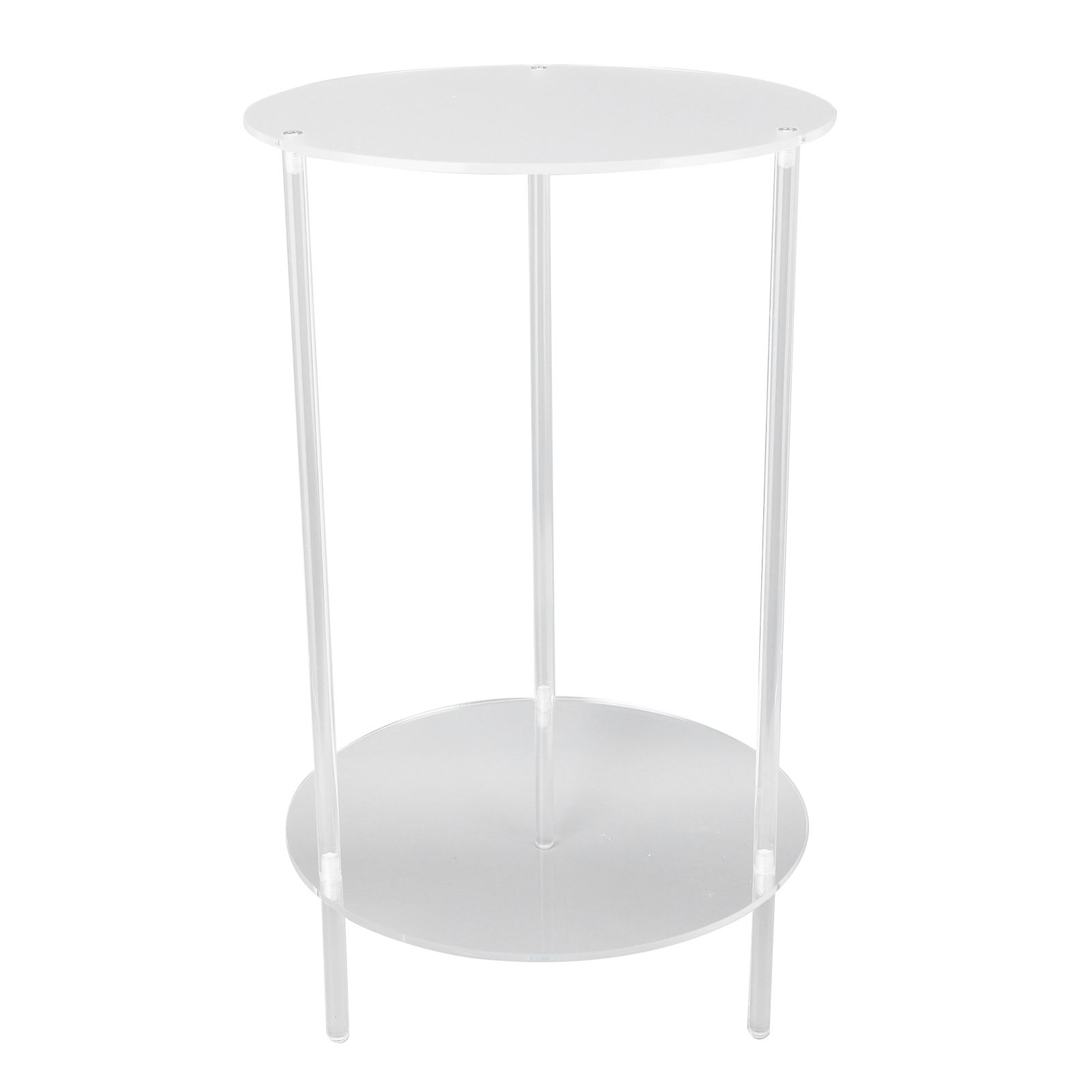 Clear Acrylic Side Table 2 Tier Round Top Nightstand Small Modern End Table view 4