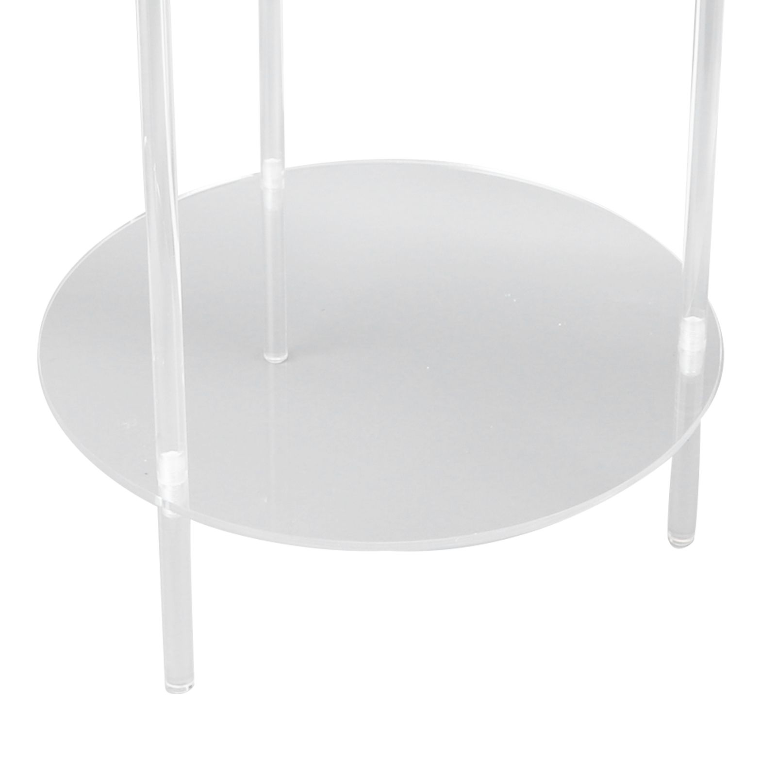 Clear Acrylic Side Table 2 Tier Round Top Nightstand Small Modern End Table view 5