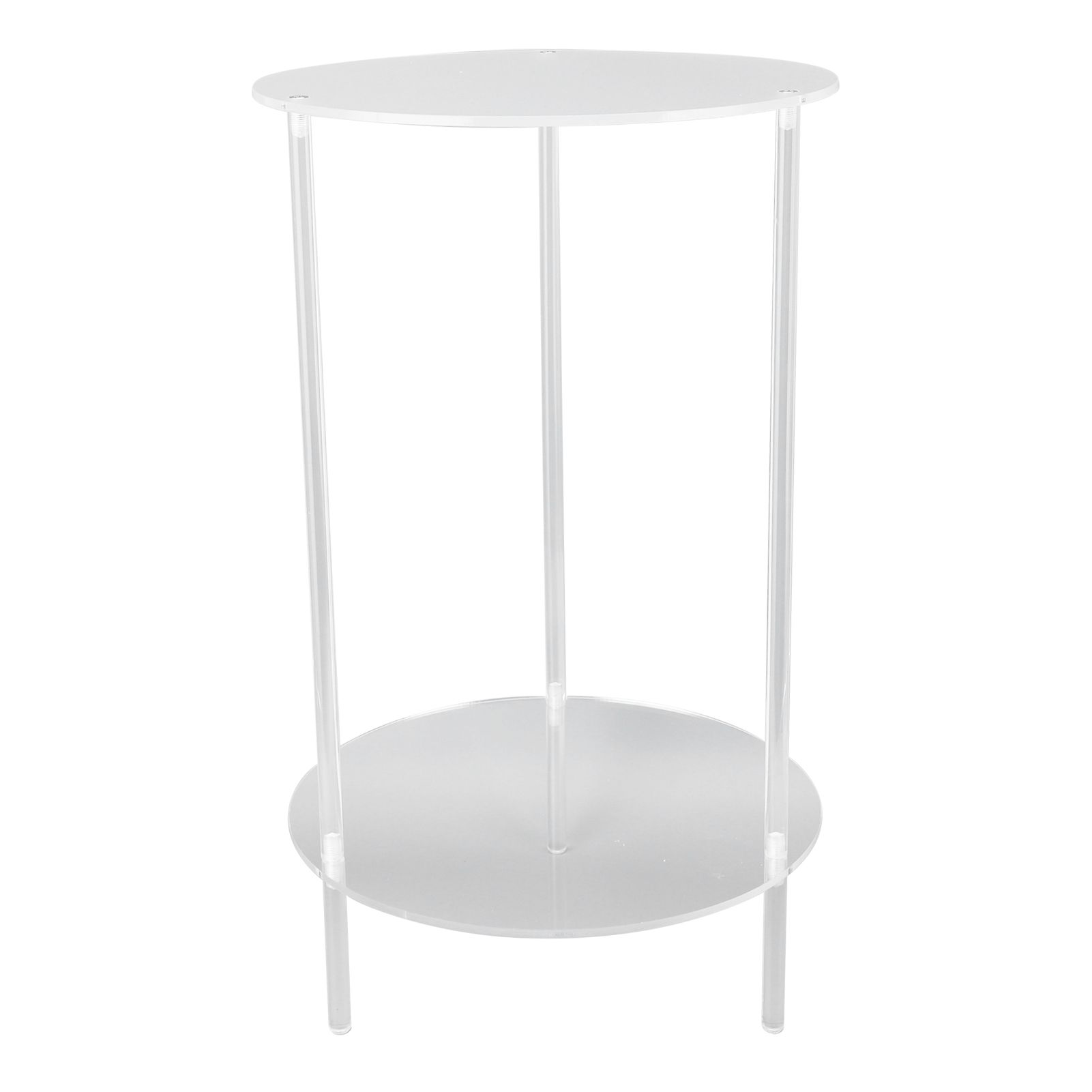 Clear Acrylic Side Table 2 Tier Round Top Nightstand Small Modern End Table view 6
