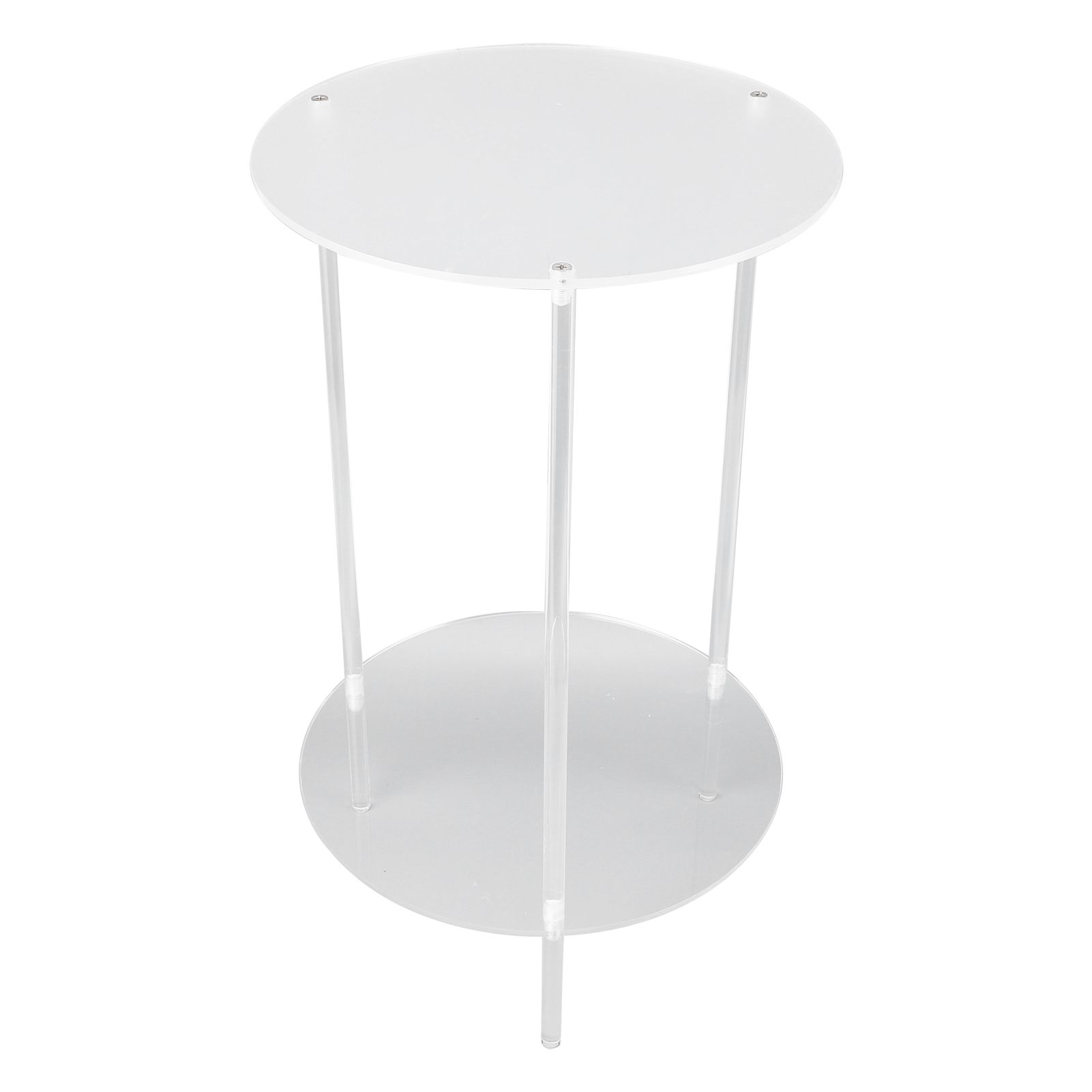 Clear Acrylic Side Table 2 Tier Round Top Nightstand Small Modern End Table view 8