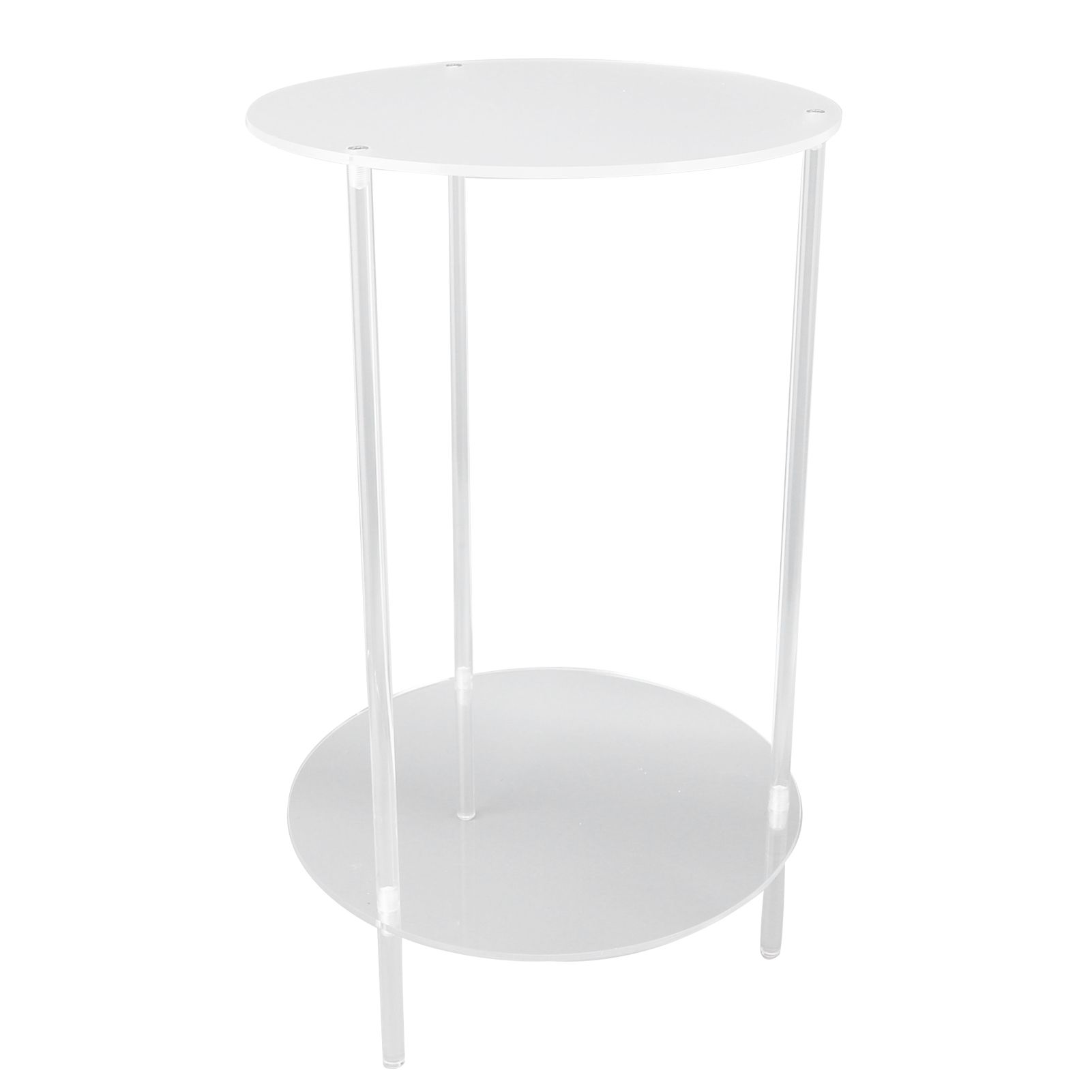 Clear Acrylic Side Table 2 Tier Round Top Nightstand Small Modern End Table view 9