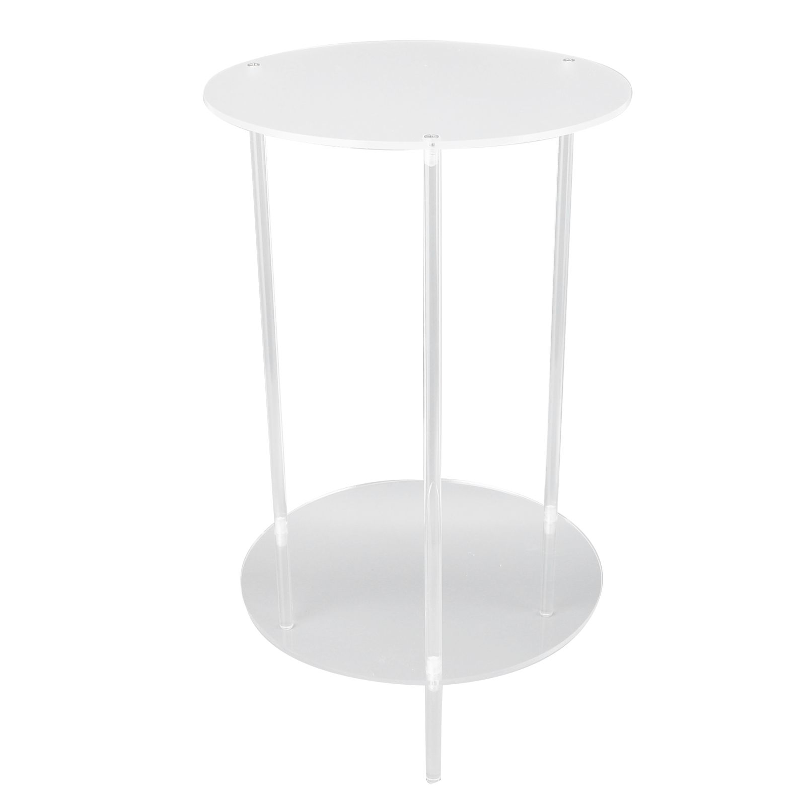 Clear Acrylic Side Table 2 Tier Round Top Nightstand Small Modern End Table view 10