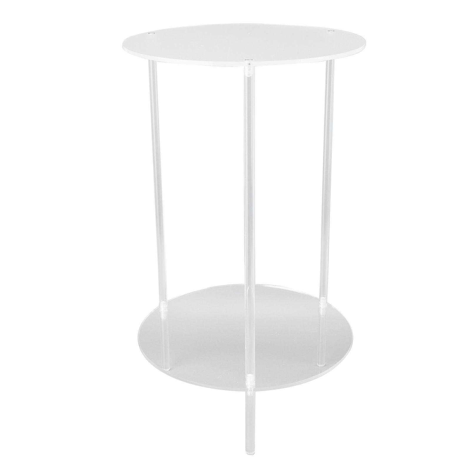 Clear Acrylic Side Table 2 Tier Round Top Nightstand Small Modern End Table view 11