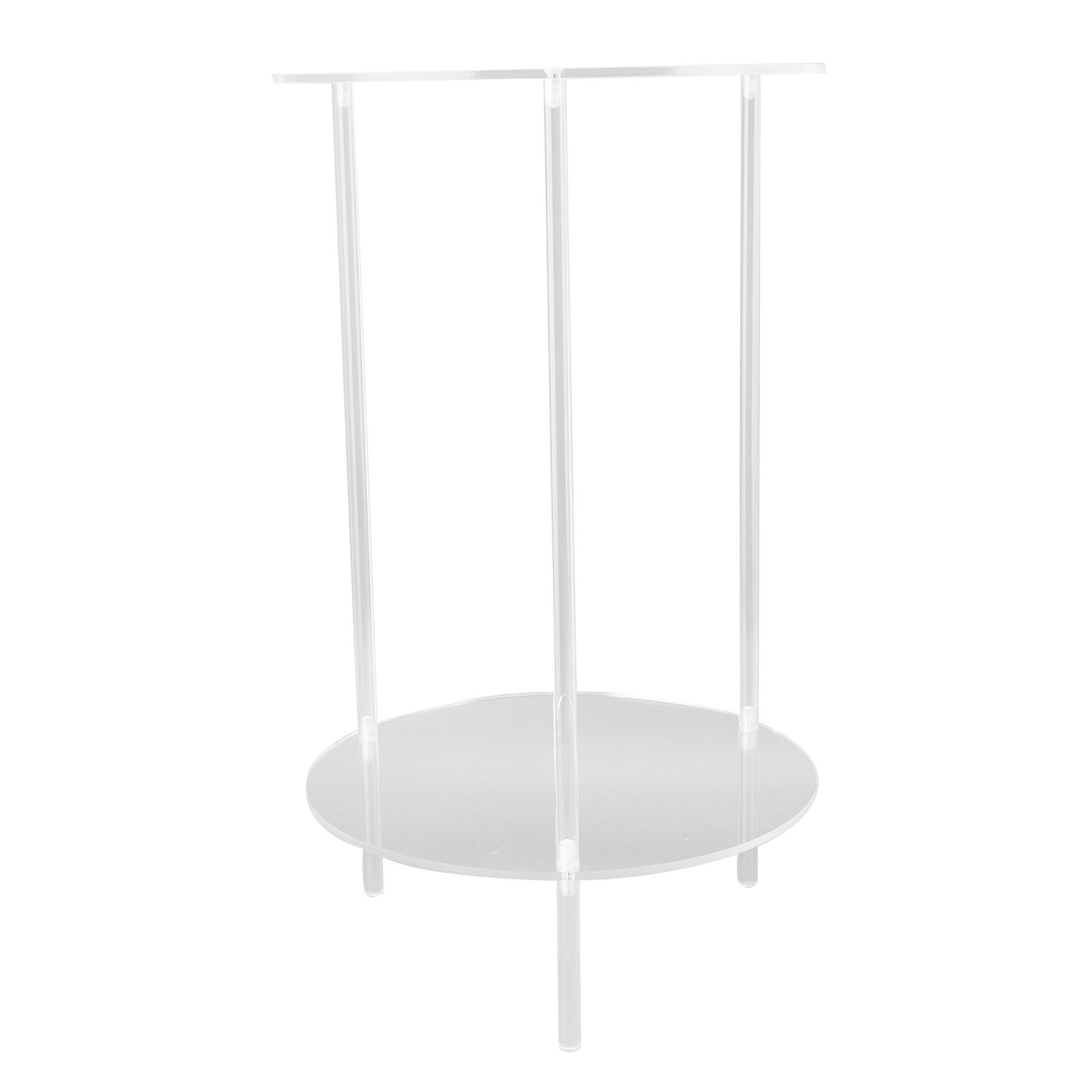 Clear Acrylic Side Table 2 Tier Round Top Nightstand Small Modern End Table view 12
