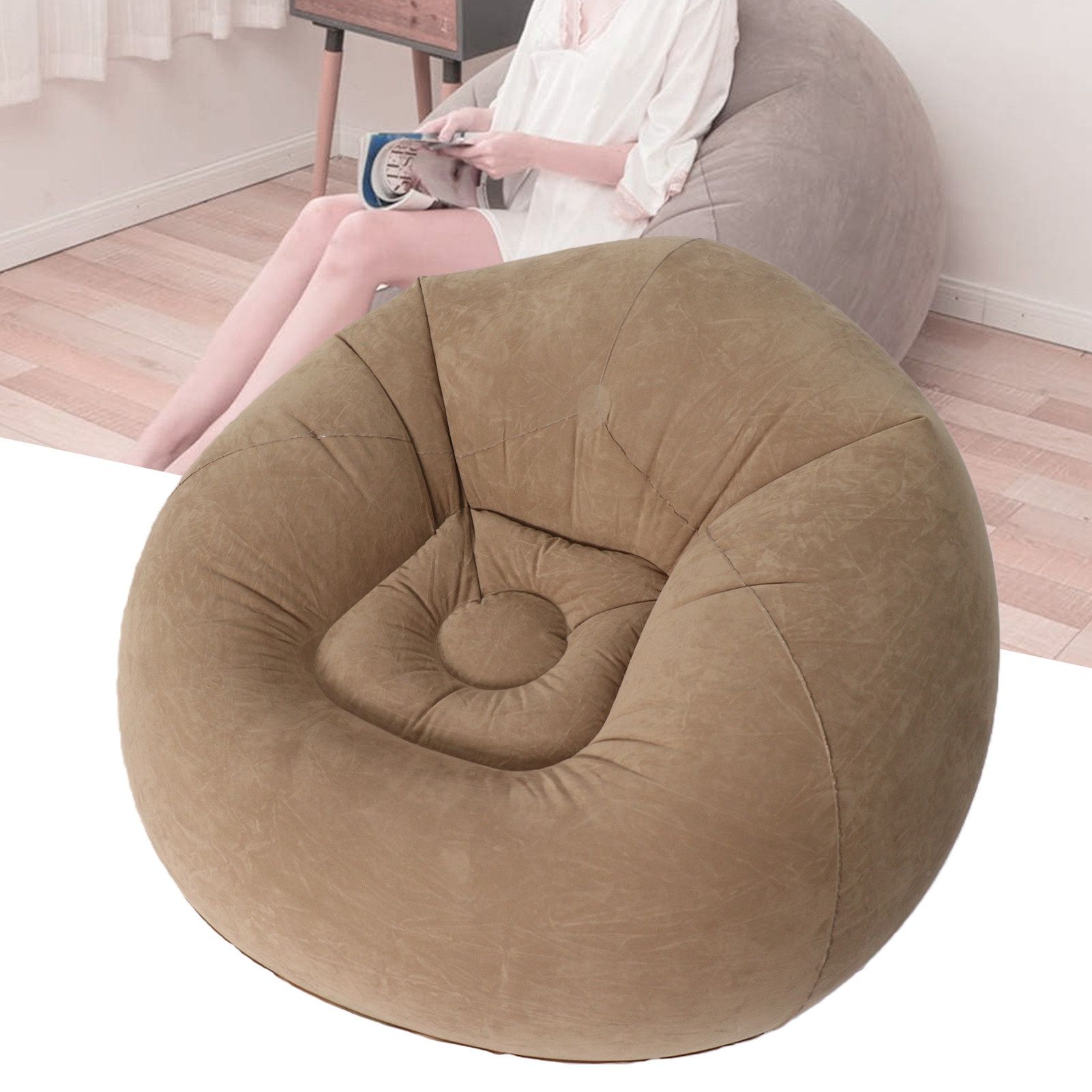 Inflatable Lounge Chair Portable Sofa Couch for Living Room Bedroom Balcony view 12