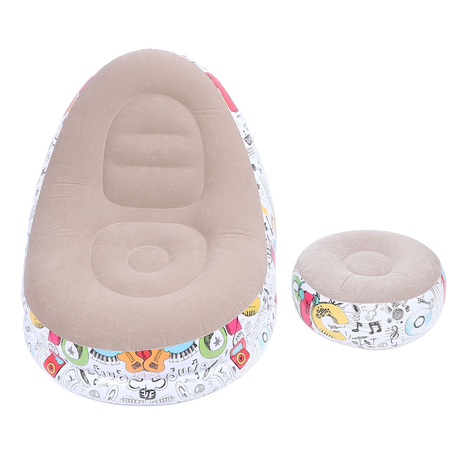Inflatable Lounge Chair Cartoon Graffiti Minimalist Flocking Air Couch Sofa view 3