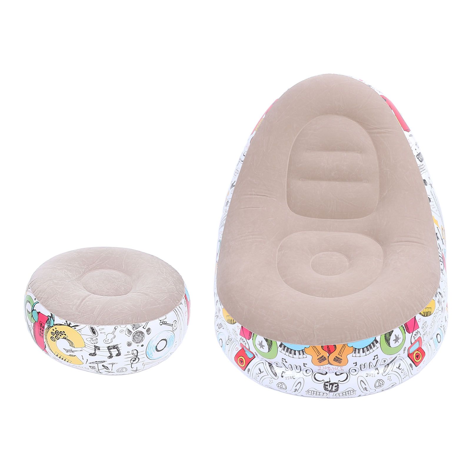 Inflatable Lounge Chair Cartoon Graffiti Minimalist Flocking Air Couch Sofa view 10