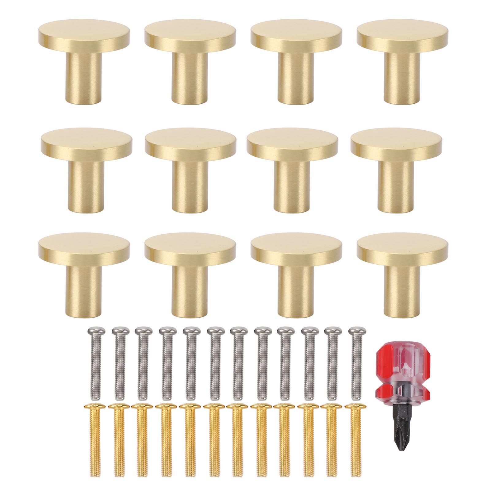 12 Pack Gold Cabinet Knobs Zinc Alloy Drawer Knobs Cabinet Knob Handles view 3
