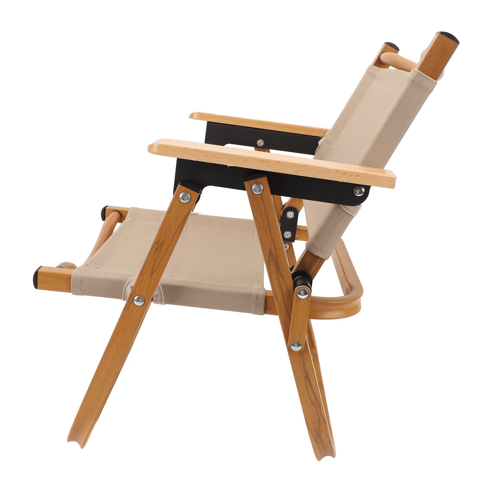 Kids Camping Chair Aluminum Alloy Wood Grain Canvas Portable Folding Camp