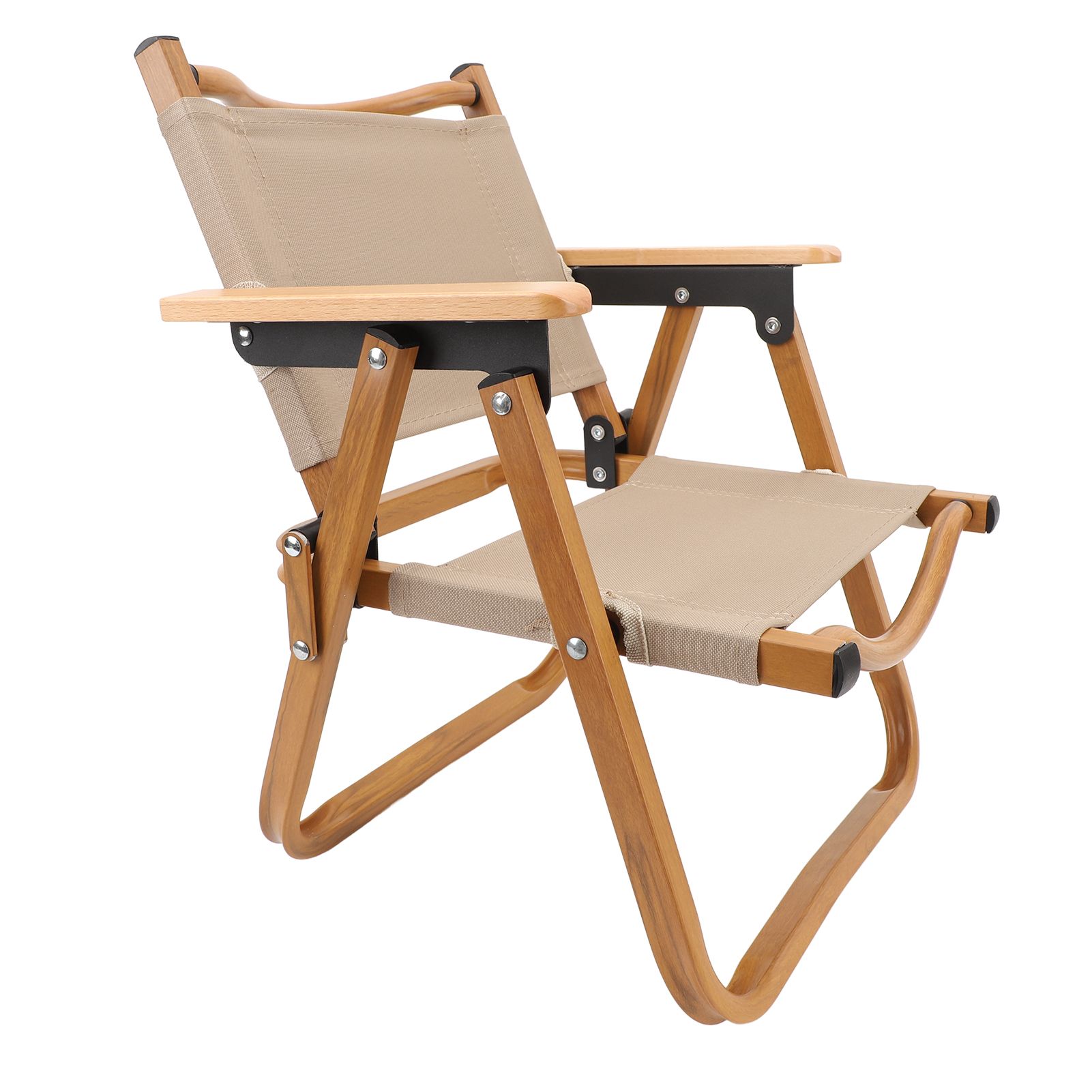 Kids Camping Chair Aluminum Alloy Wood Grain Canvas Portable Folding Camp view 4