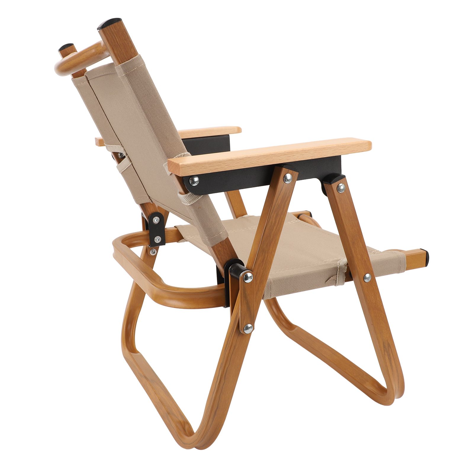 Kids Camping Chair Aluminum Alloy Wood Grain Canvas Portable Folding Camp view 8