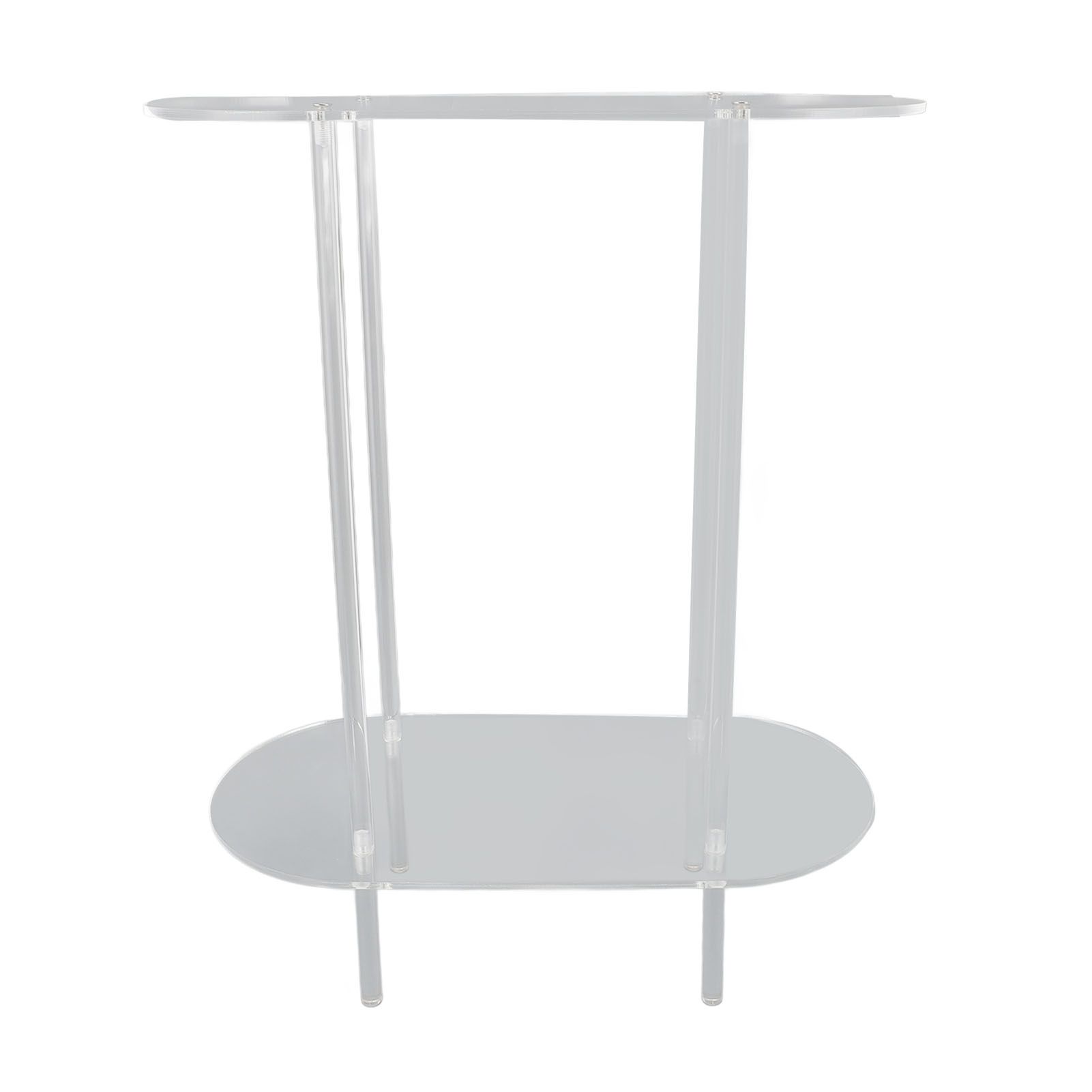 Clear Side Table Acrylic 2 Tier Oval Modern Detachable Nightstand End Table