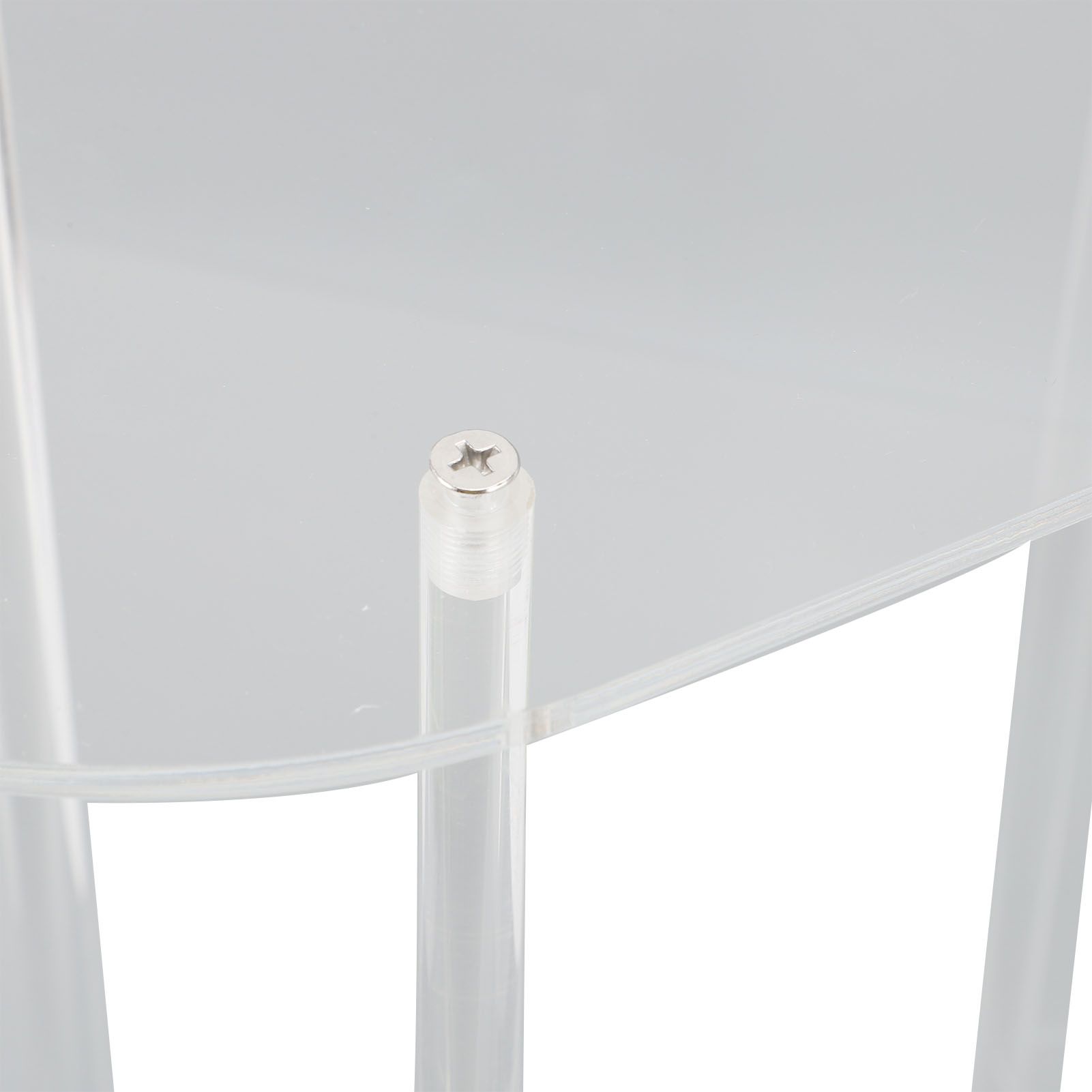 Clear Side Table Acrylic 2 Tier Oval Modern Detachable Nightstand End Table view 2