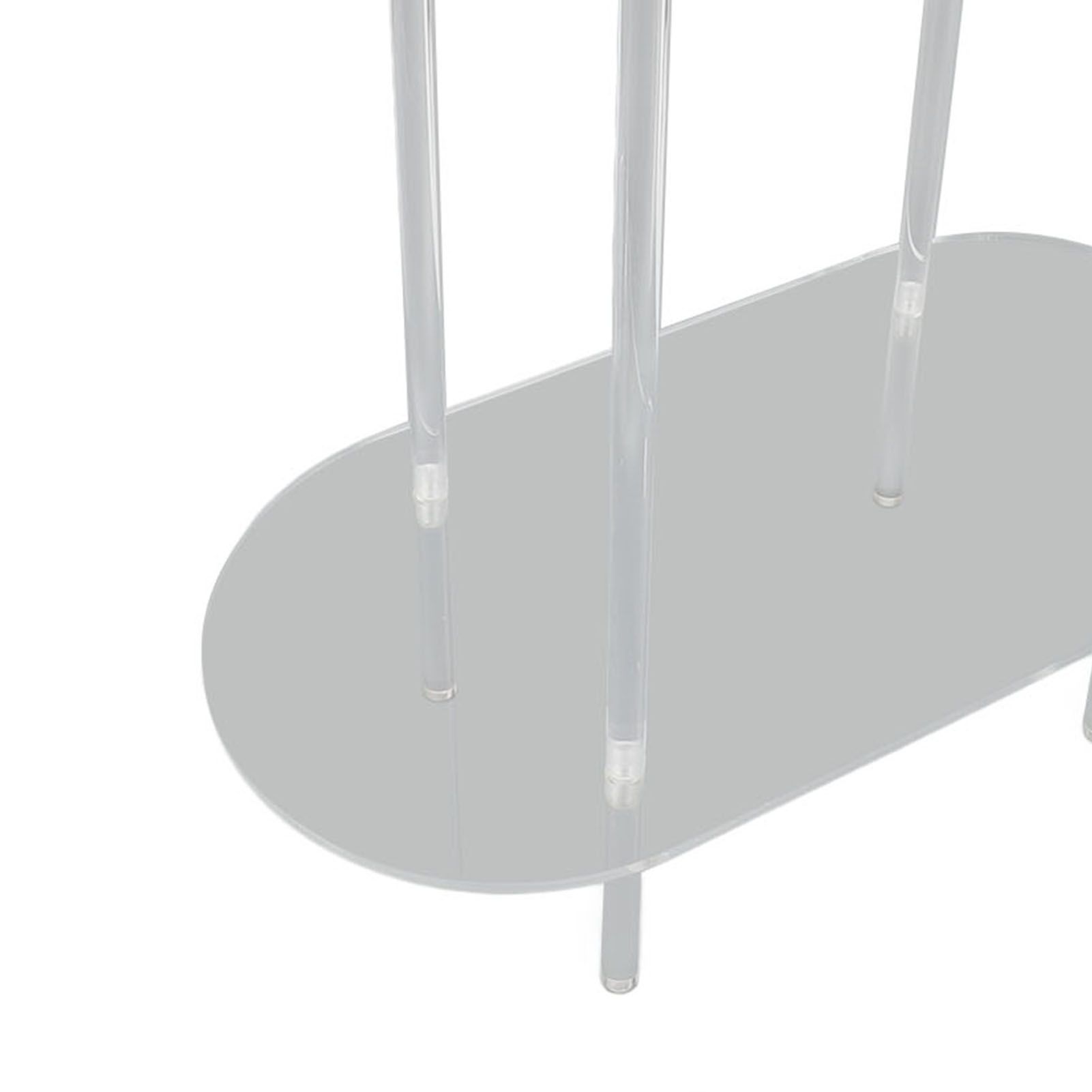 Clear Side Table Acrylic 2 Tier Oval Modern Detachable Nightstand End Table view 5