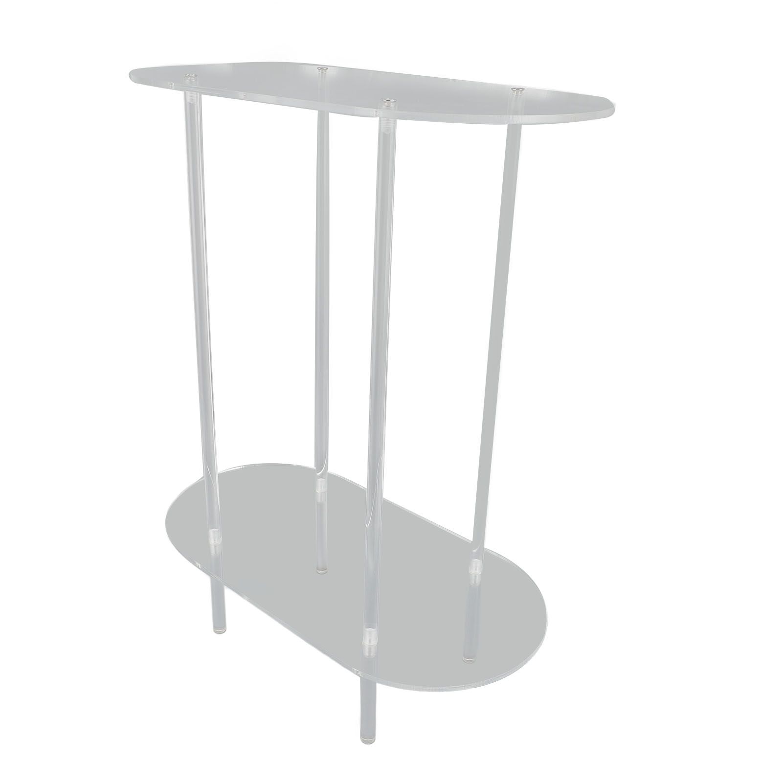 Clear Side Table Acrylic 2 Tier Oval Modern Detachable Nightstand End Table view 6