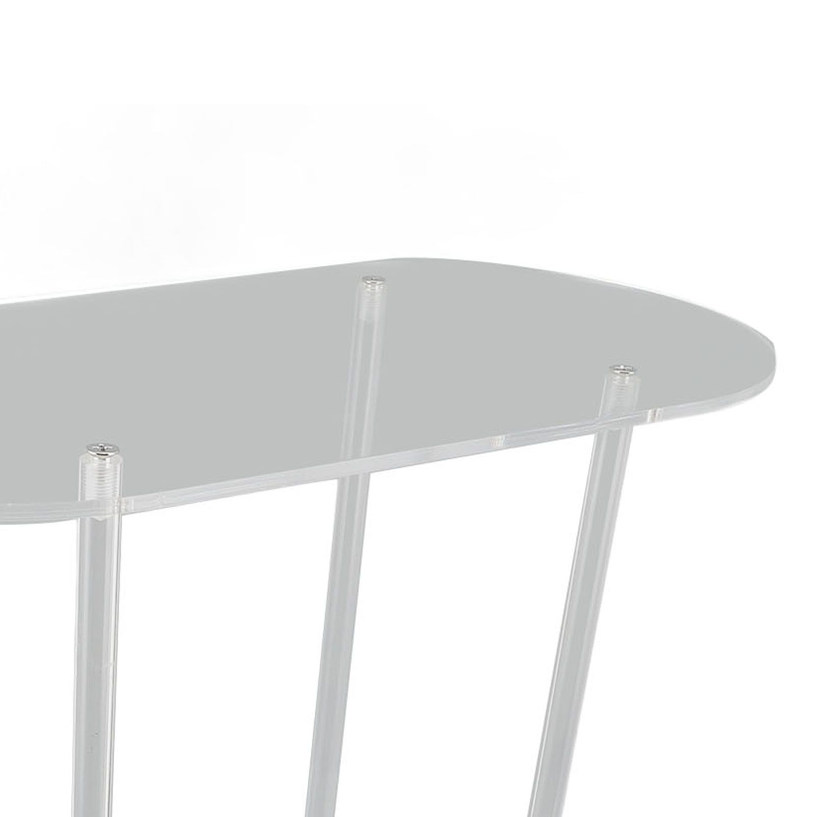 Clear Side Table Acrylic 2 Tier Oval Modern Detachable Nightstand End Table view 7