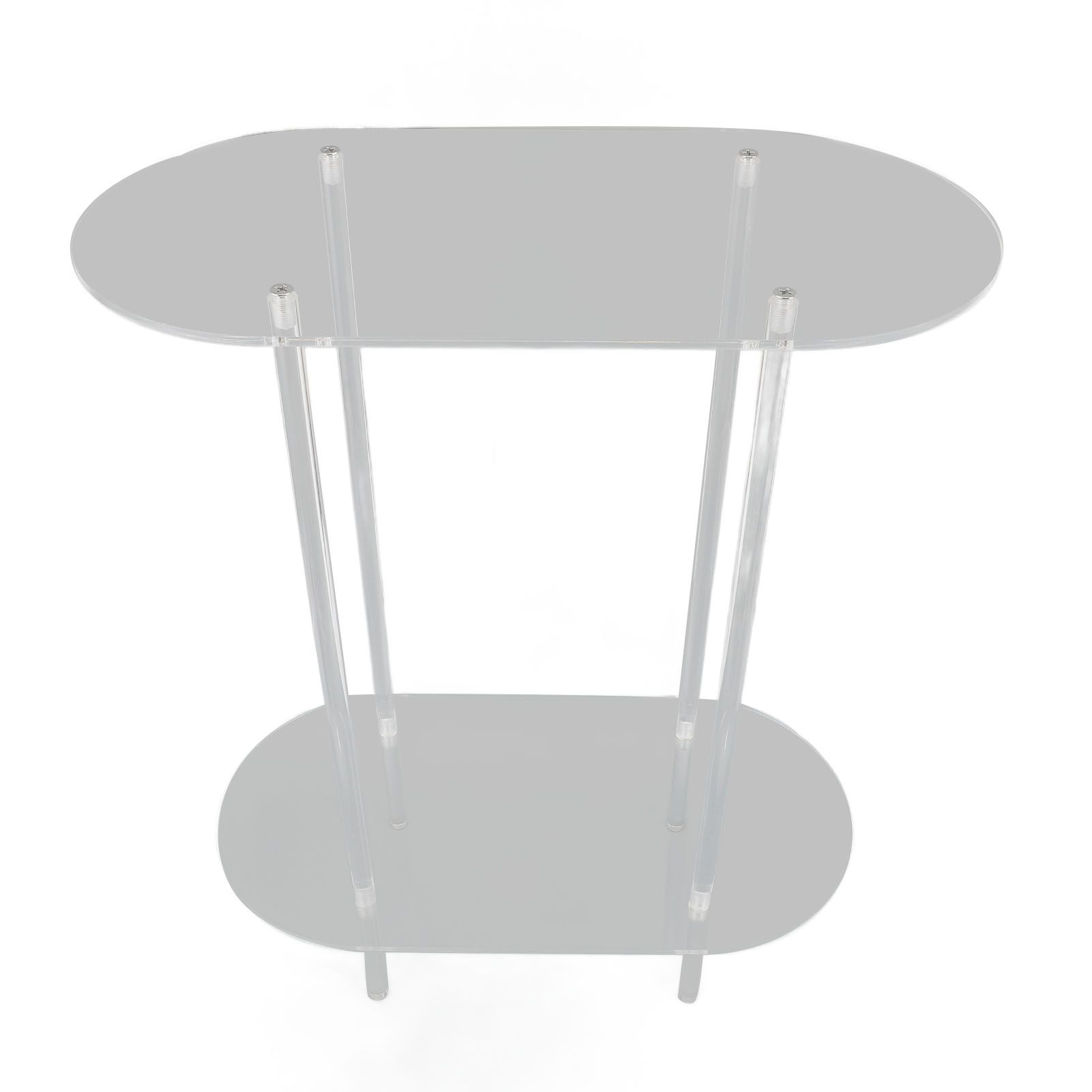 Clear Side Table Acrylic 2 Tier Oval Modern Detachable Nightstand End Table view 9