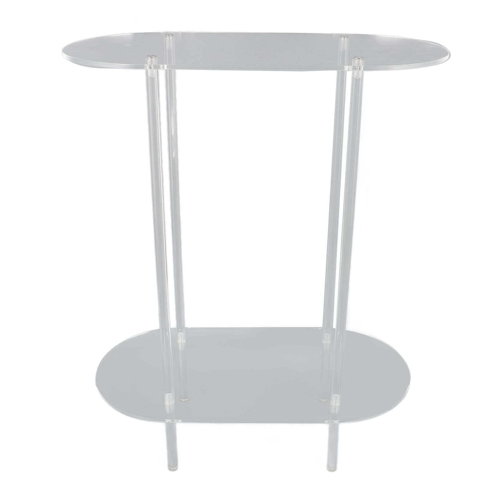 Clear Side Table Acrylic 2 Tier Oval Modern Detachable Nightstand End Table view 10