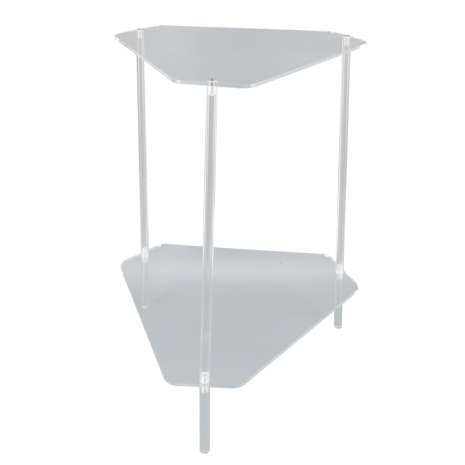 Acrylic End Table 2 Tier Corner Side Table Small Corner Table for Living Room — image 1