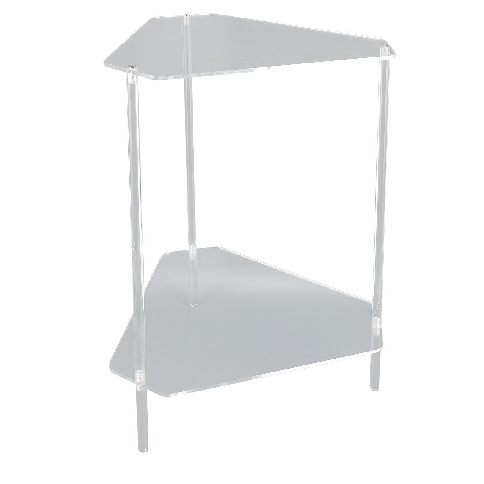 Acrylic End Table 2 Tier Corner Side Table Small Corner Table for Living Room view 2