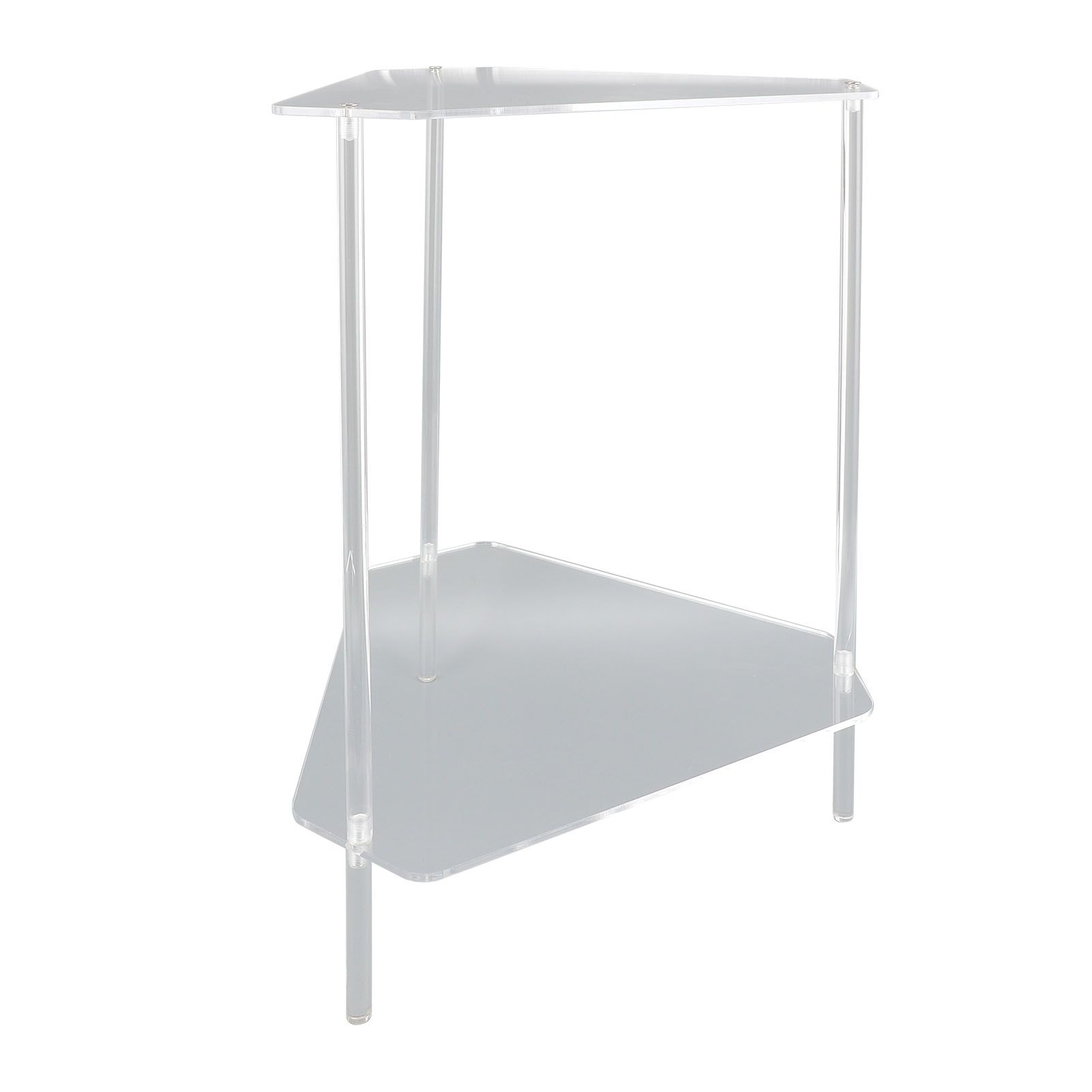 Acrylic End Table 2 Tier Corner Side Table Small Corner Table for Living Room view 4