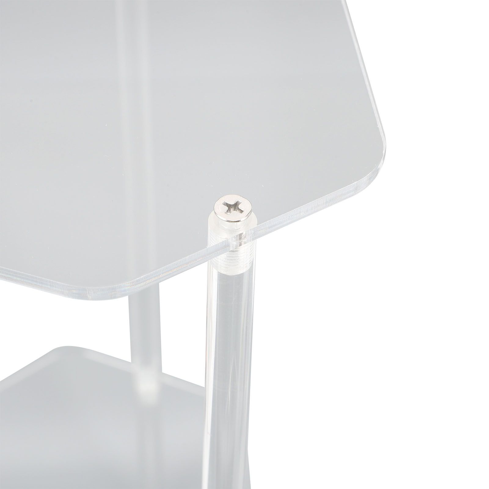 Acrylic End Table 2 Tier Corner Side Table Small Corner Table for Living Room view 5