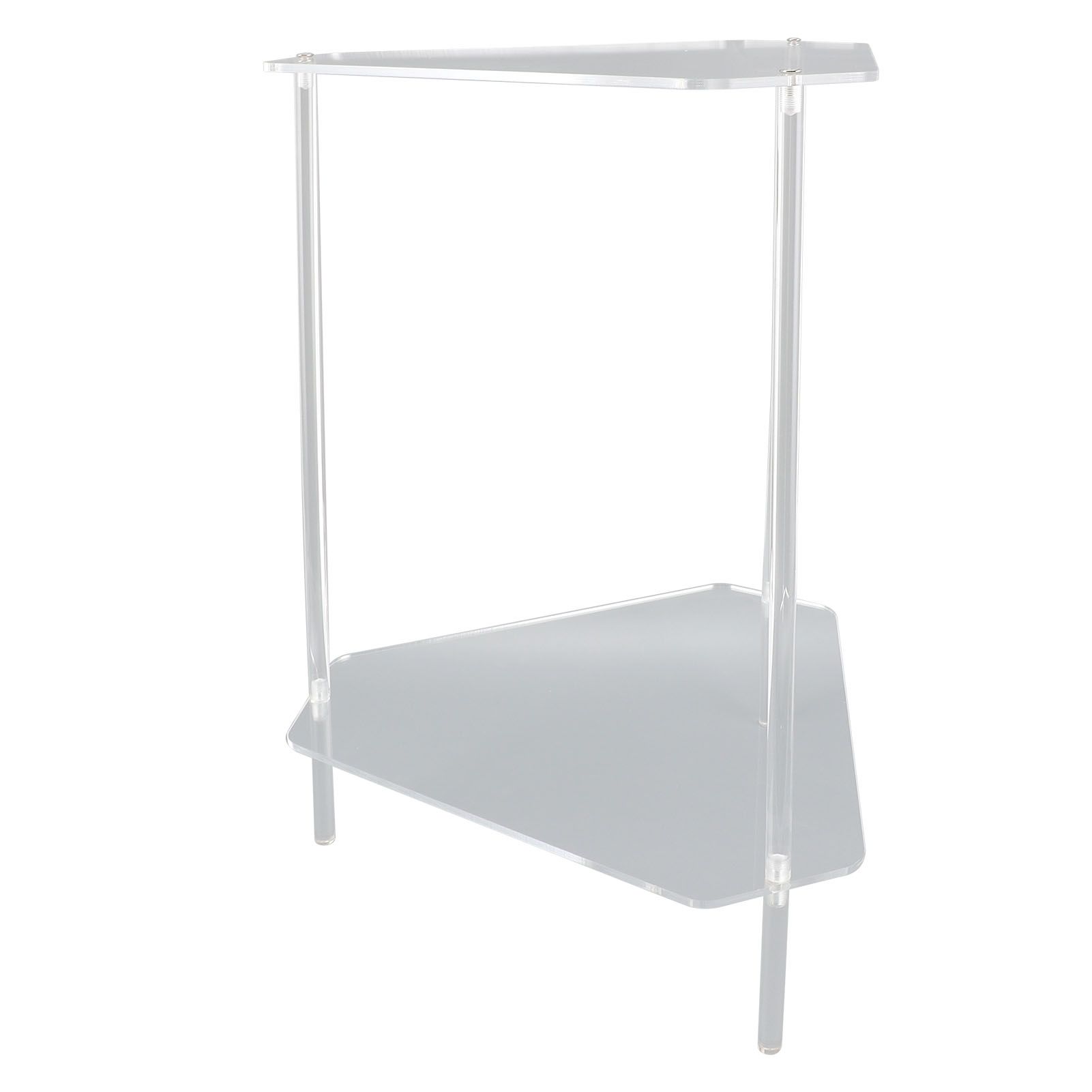 Acrylic End Table 2 Tier Corner Side Table Small Corner Table for Living Room view 6